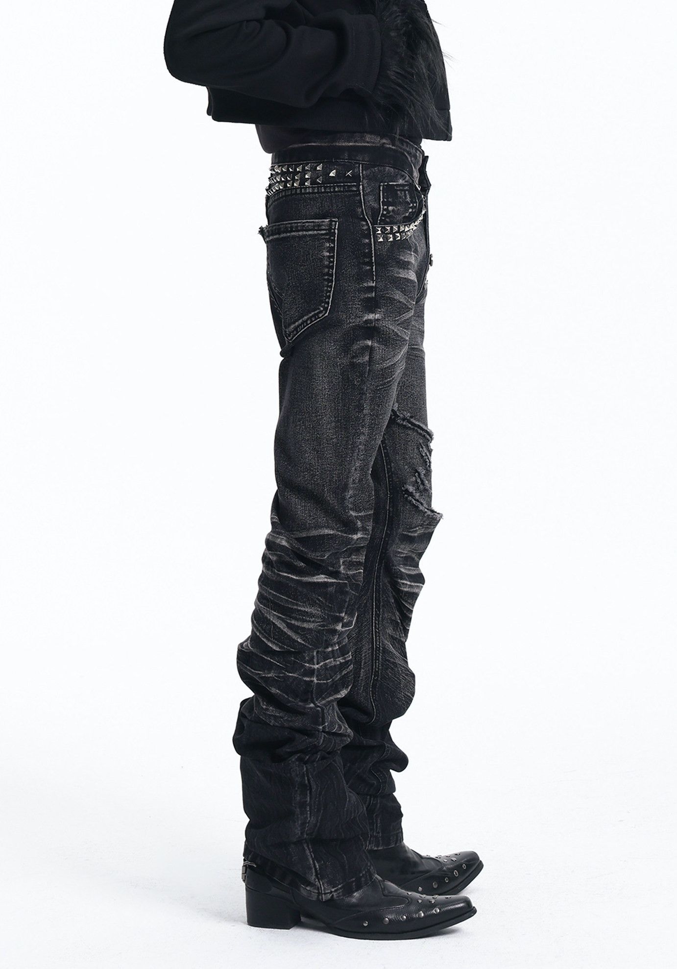 Japanese Brand Crack Washed Pants Size US 32 / EU 48 - 2 Thumbnail