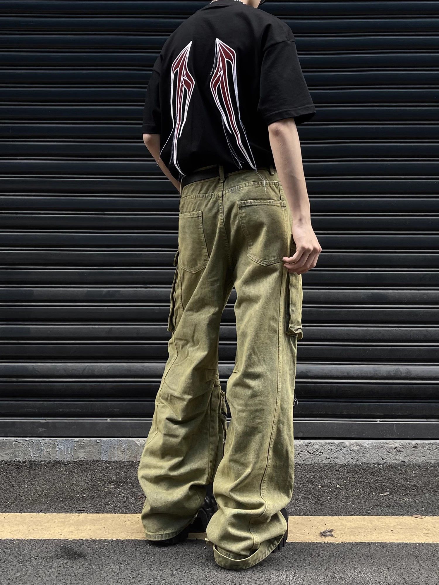 Japanese Brand Hip hop ripped wide leg jeans Size US 32 / EU 48 - 3 Thumbnail