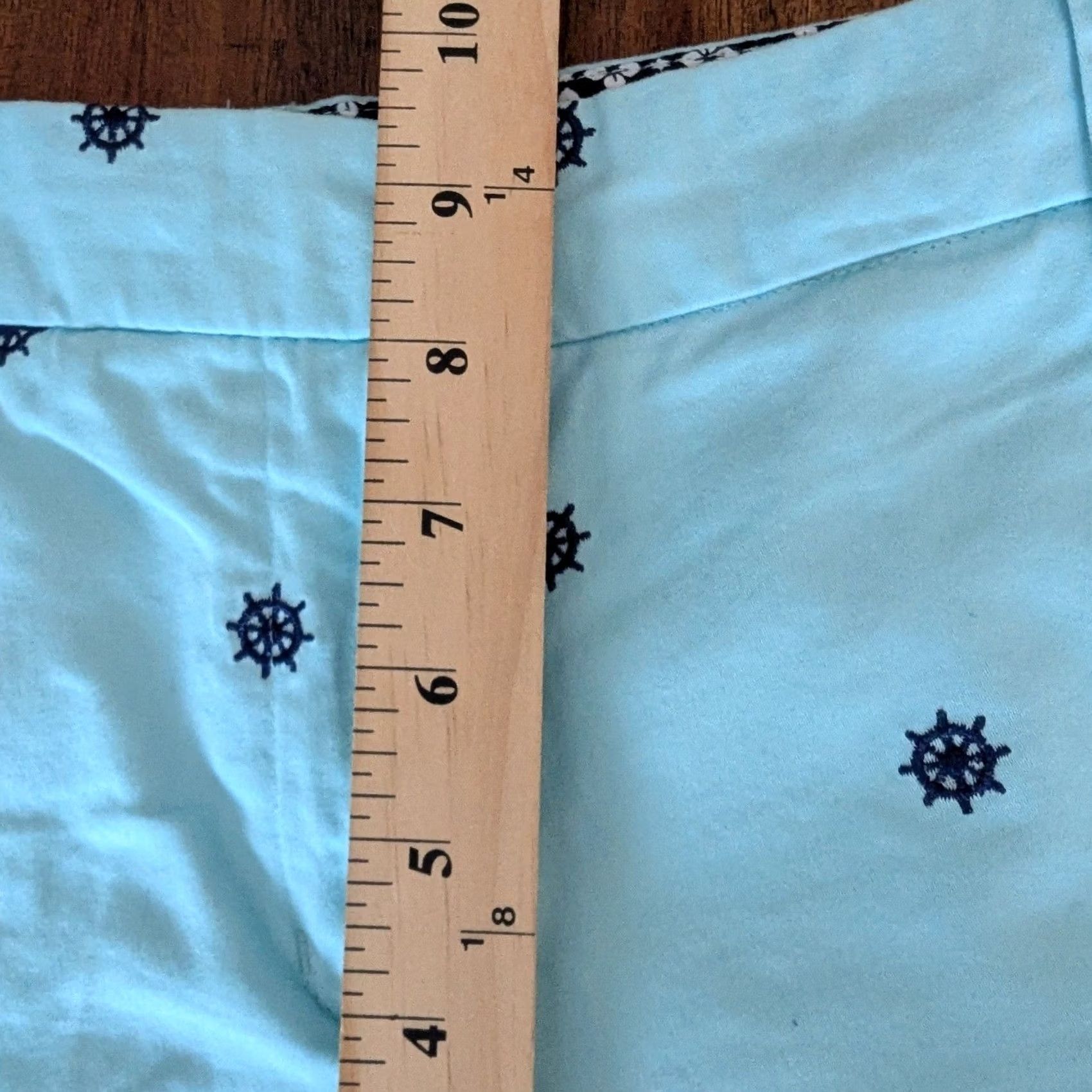 AQUA Pastel Aqua Blue Nautical Ship Wheel Embroidered Shorts Womens 8 Preppy Coastal Size 30" / US 8 / IT 44 - 5 Thumbnail