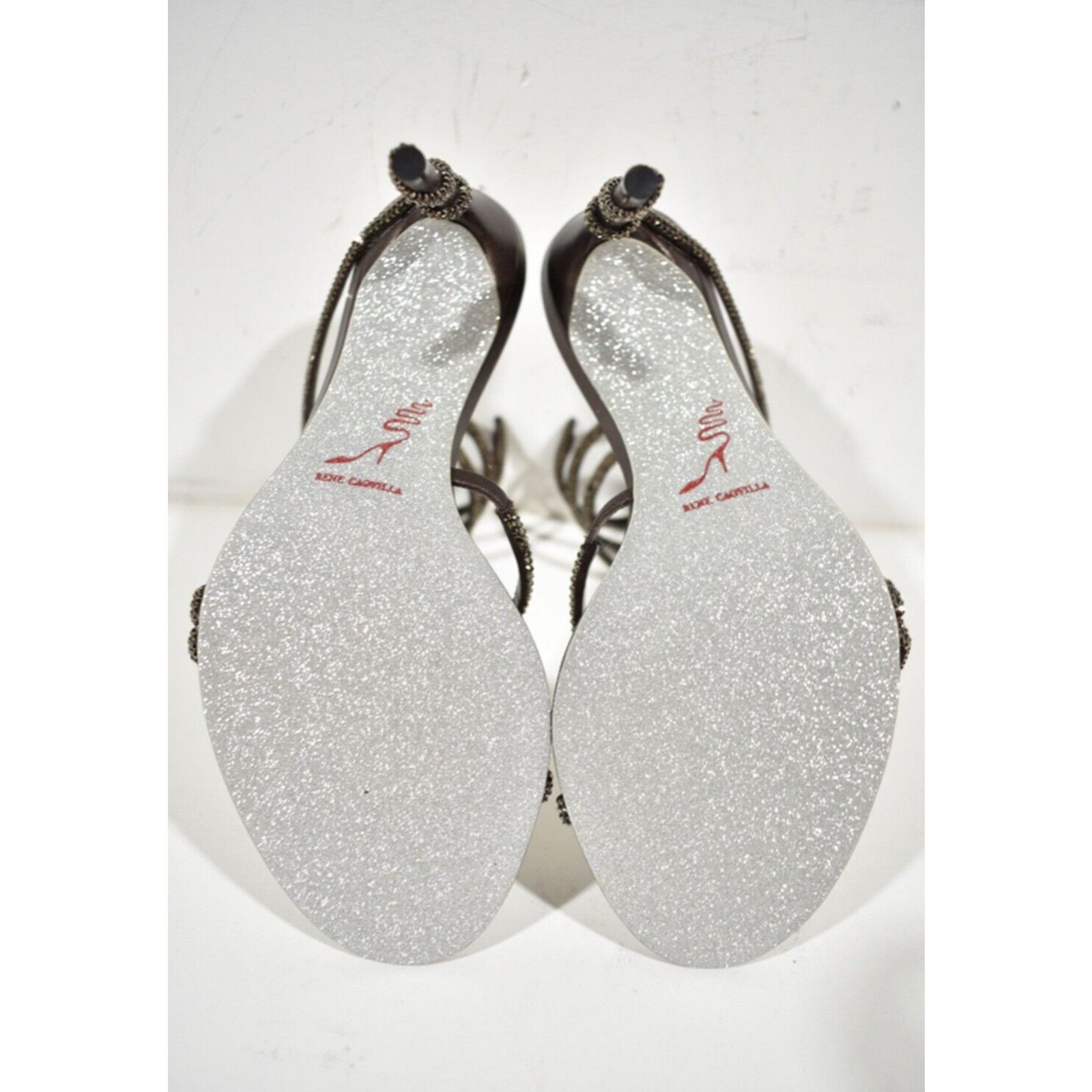 Rene Caovilla Margot Crystal Snake Ankle Wrap Strap Sandal Heel Pump 36 Size US 6 / IT 36 - 12 Thumbnail