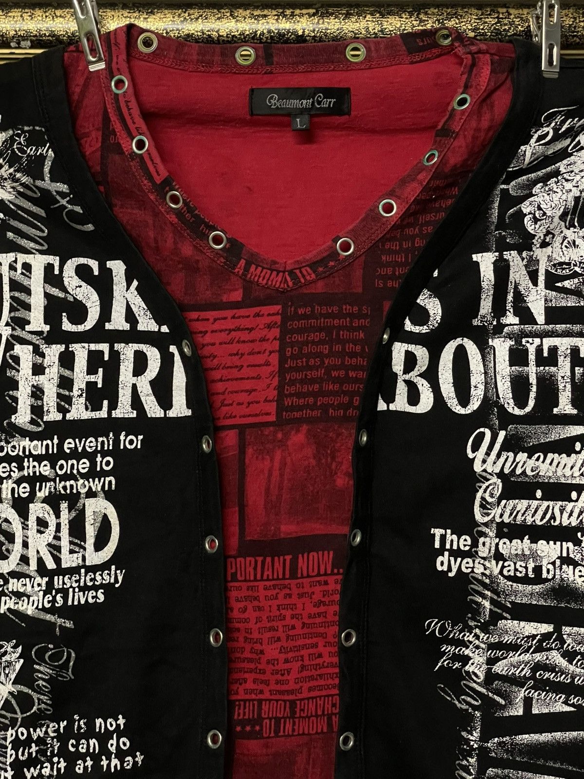 Japanese Brand Vintage 90s Japan Designer Beaumont Carr World War Punk Tee Size US M / EU 48-50 / 2 - 3 Thumbnail