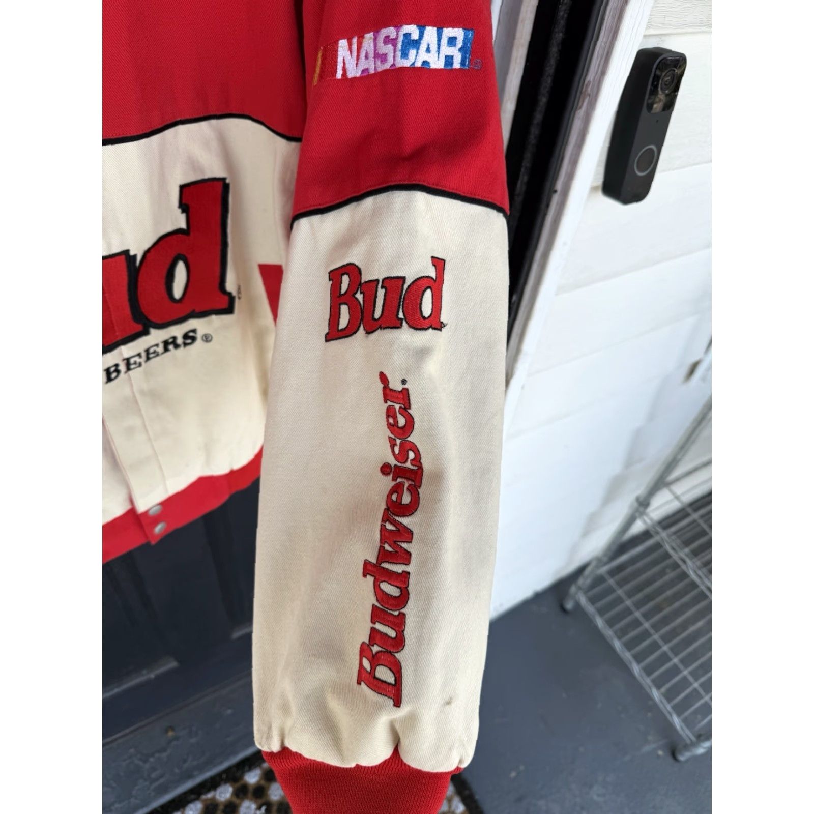 Budweiser VINTAGE Budweiser King Of Beers Jeff Hamilton NASCAR Jacket Mens Size XXL Red Bomber Jacket Be a beer theme Racing Casual Size US XXL / EU 58 / 5 - 6 Thumbnail