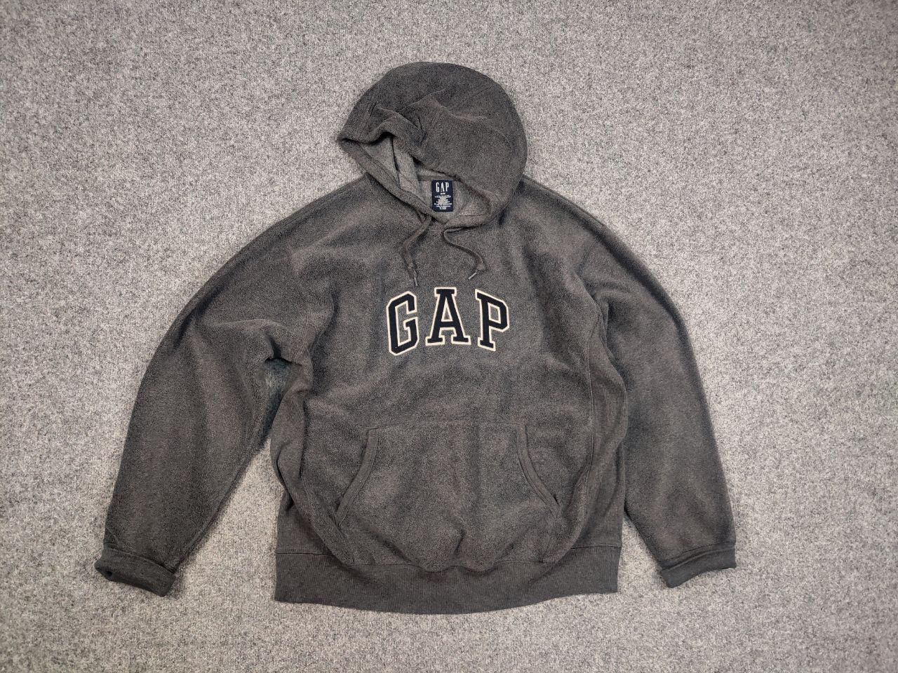 Gap Vintage 90's Gap Usa Dark Gray Fleece Center Logo Hoodie Size US M / EU 48-50 / 2 - 11 Thumbnail