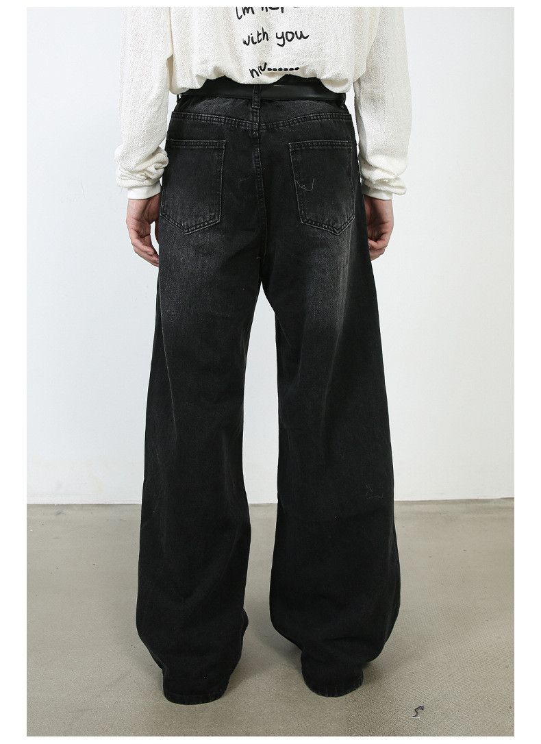 Japanese Brand American retro loose wide-leg distressed jeans for men Size US 32 / EU 48 - 6 Thumbnail