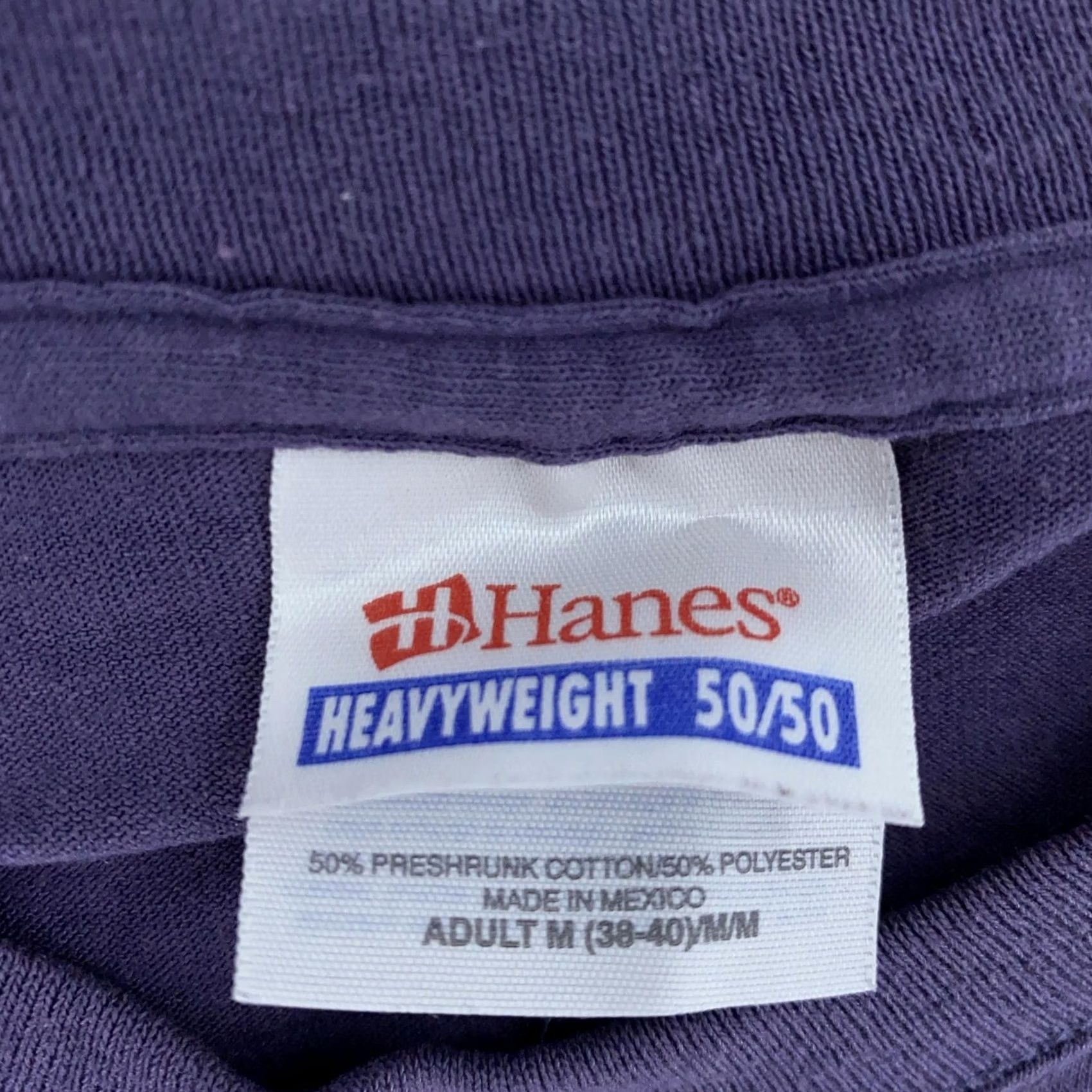Hanes VINTAGE Hanes Shirt Mens Medium Purple Heavyweight 50/50 Crewneck 90s Size US M / EU 48-50 / 2 - 7 Thumbnail