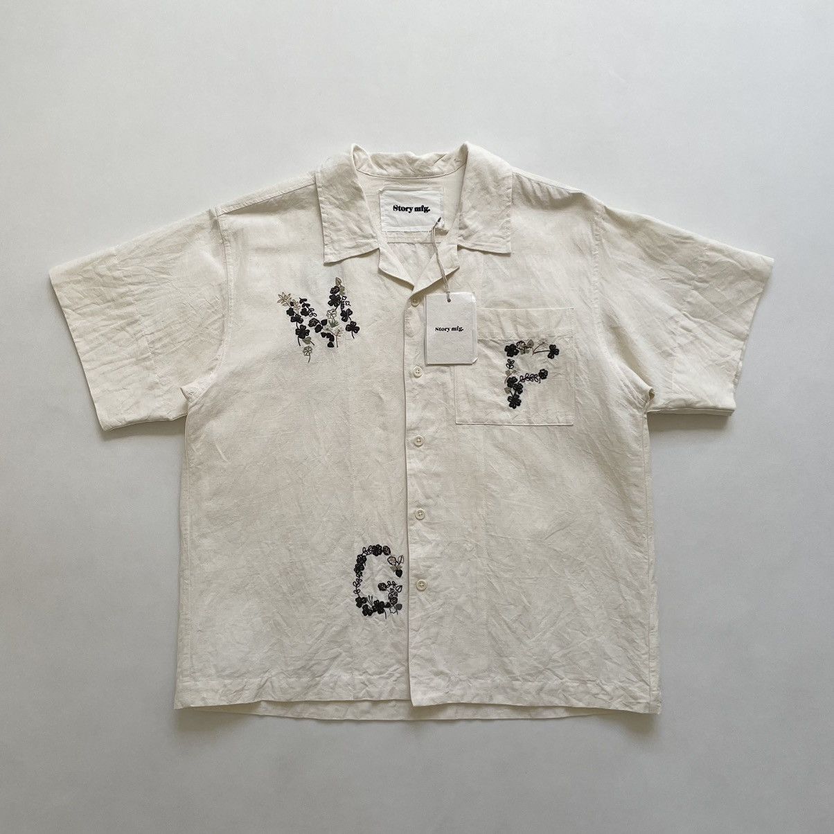 Story Mfg. S/S 25 ‘Clover Embroidery’ Greatful Shirt Size US M / EU 48-50 / 2 - 16 Thumbnail