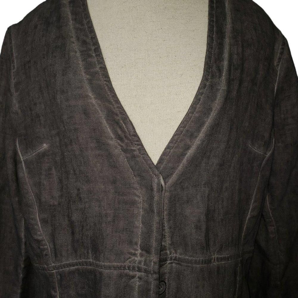 Designer CT333a Peruvian Connection Charcoal Gray Denim Duster 12 Size XL / US 12-14 / IT 48-50 - 4 Thumbnail