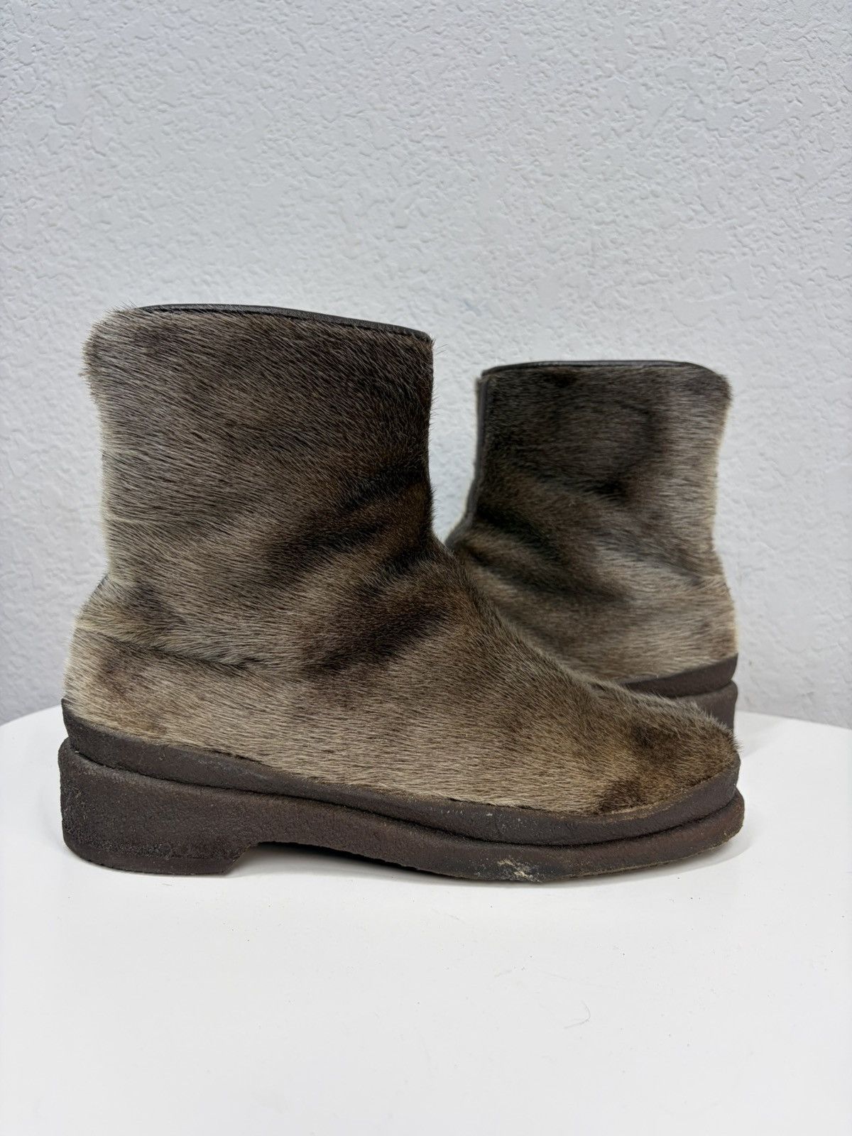 Hedi Slimane Vintage Italian AS 98 Rick Owens Vibe Fur Leather Boots y2k Size US 8 / EU 41 - 5 Thumbnail