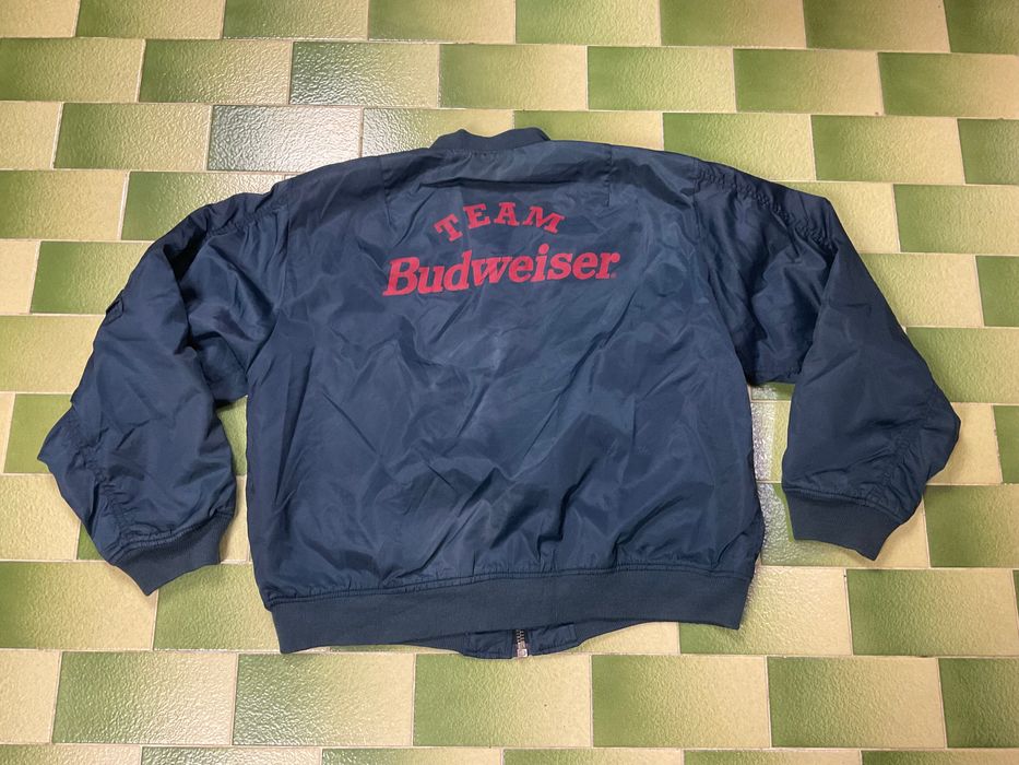 Vintage Team Budweiser Reversible Bomber Flight Jacket Full-Zip