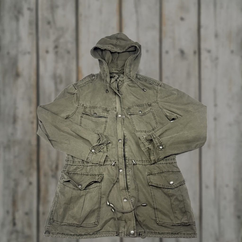 Buffalo David Bitton VINTAGE? No — Buffalo by David Bitton Military Parka Hooded Jacket Army Green Women’s Small Jacket Size S / US 4 / IT 40 - 1 Thumbnail