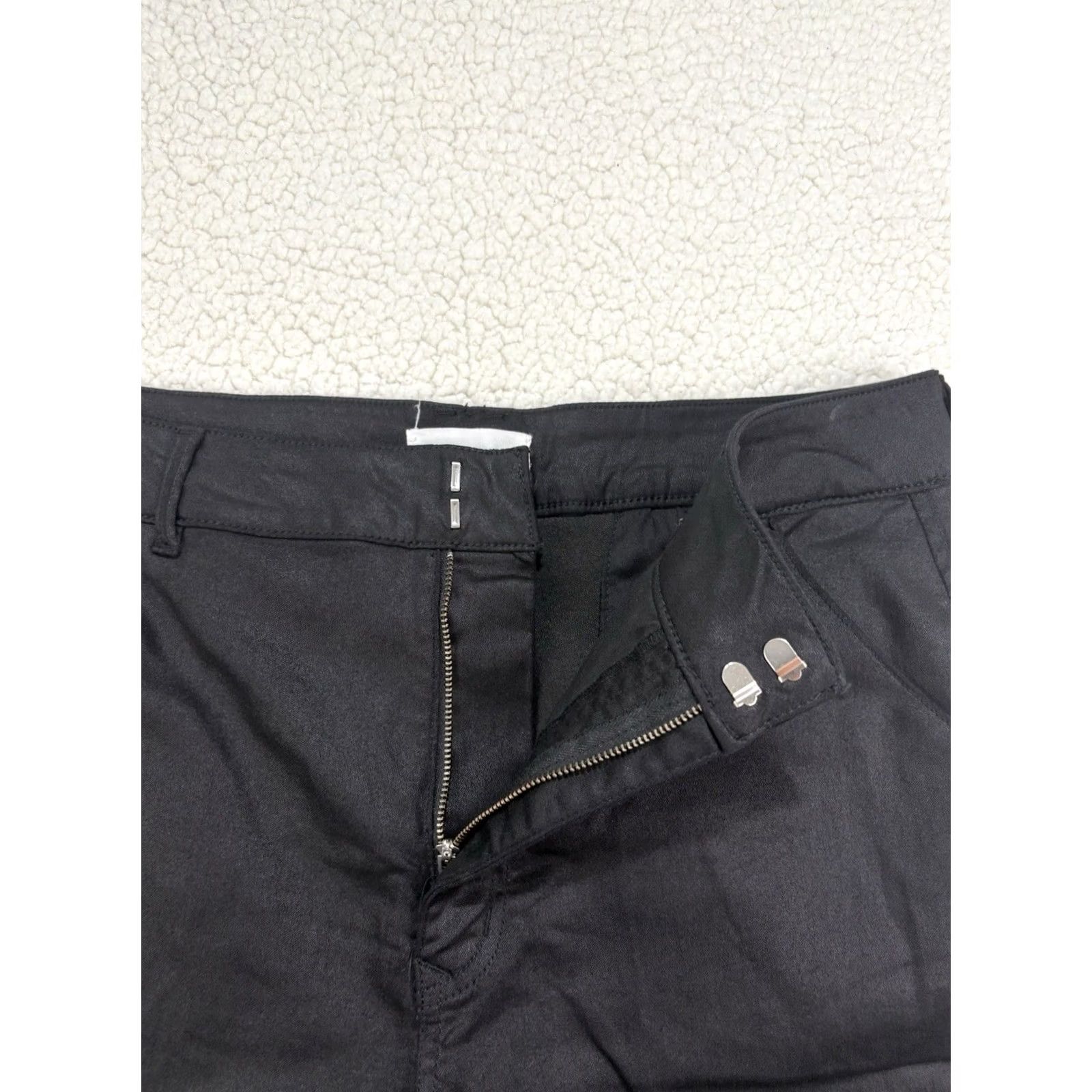 Vintage Dear John Jeans Womens Wide-Leg Black 33 High Rise Cropped Stretch Denim Cotton Blend Spandex Pocket 80s 90s Classic Modern Size 24" / US 00 / IT 34 - 4 Thumbnail