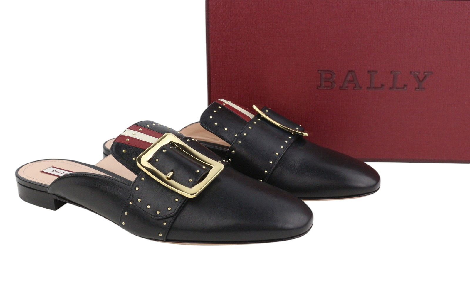 Bally JANESSE EU40 Black Calfskin Leather Stud Mules 88414 Size US 9 / IT 39 - 1 Thumbnail