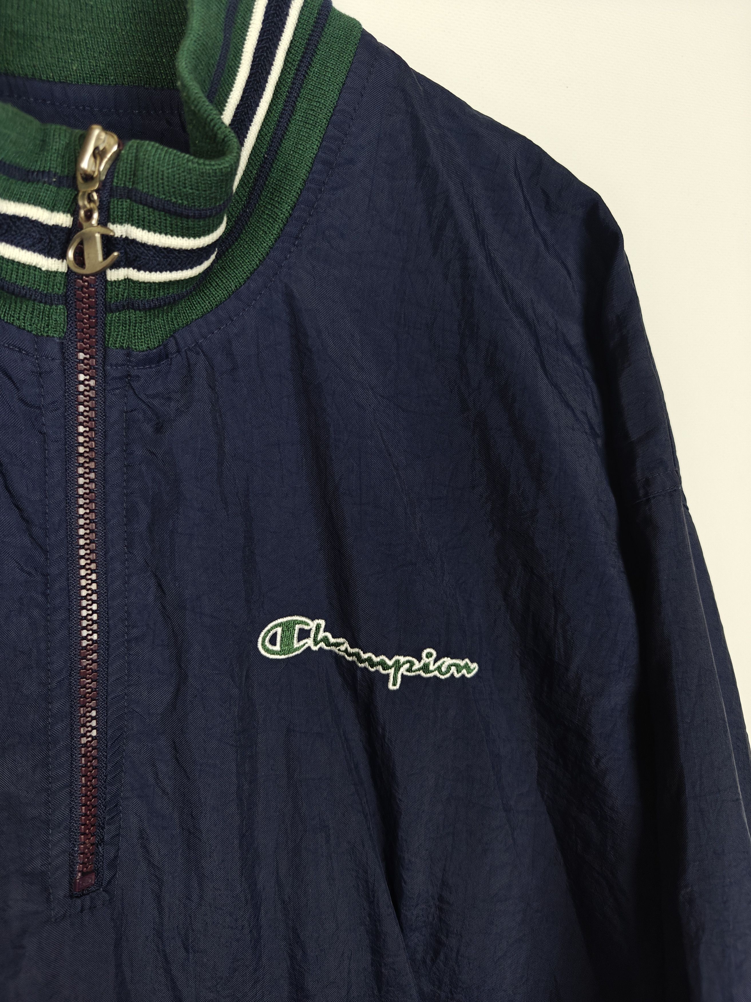Champion Champion Jacket VTG 1/4 Zip Nylon Blue size XL Size US XL / EU 56 / 4 - 5 Thumbnail