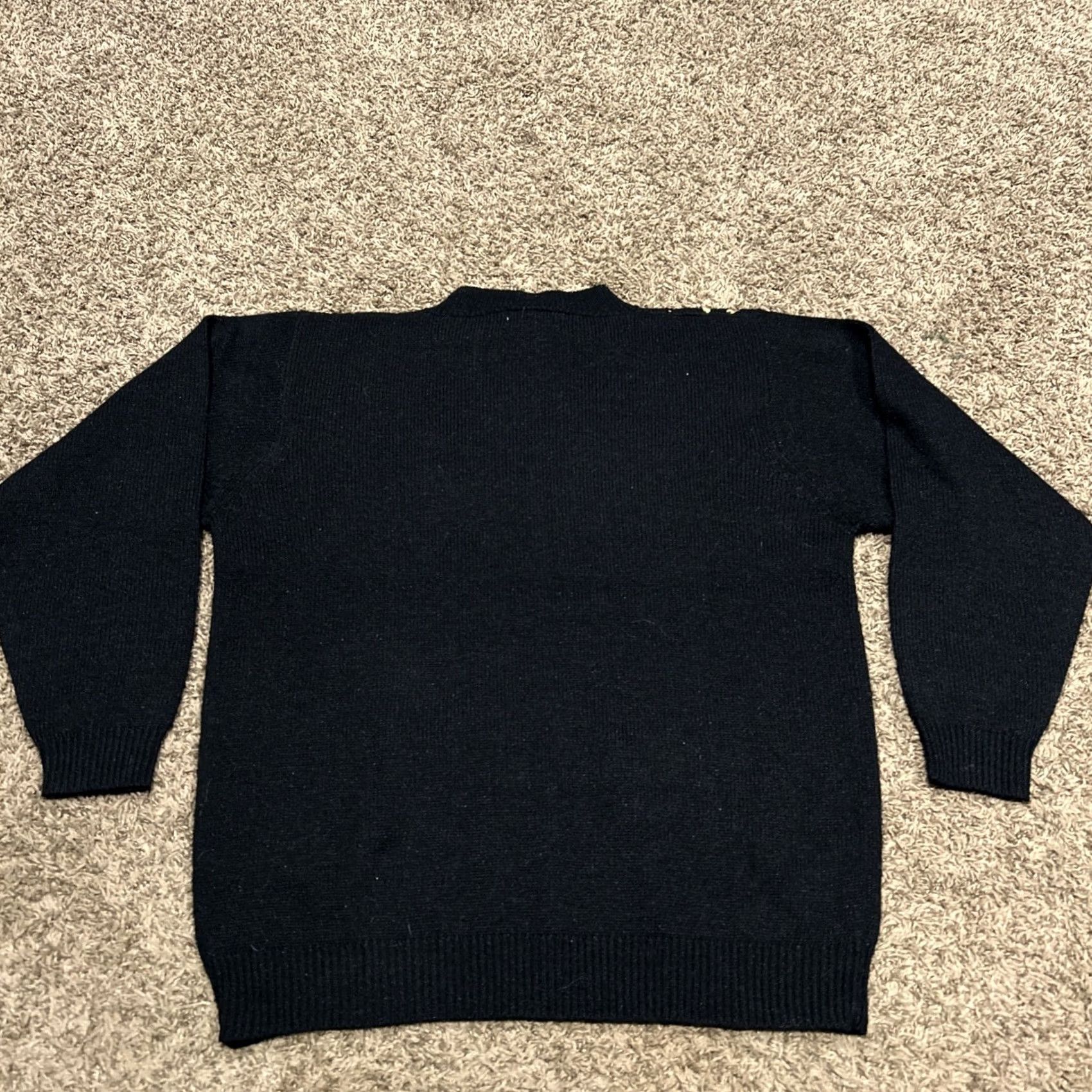 Vintage Koret Women’s M Black Acrylic Beaded Pullover Sweater Crew Neck Long Sleeve Knit Size M / US 6-8 / IT 42-44 - 3 Thumbnail