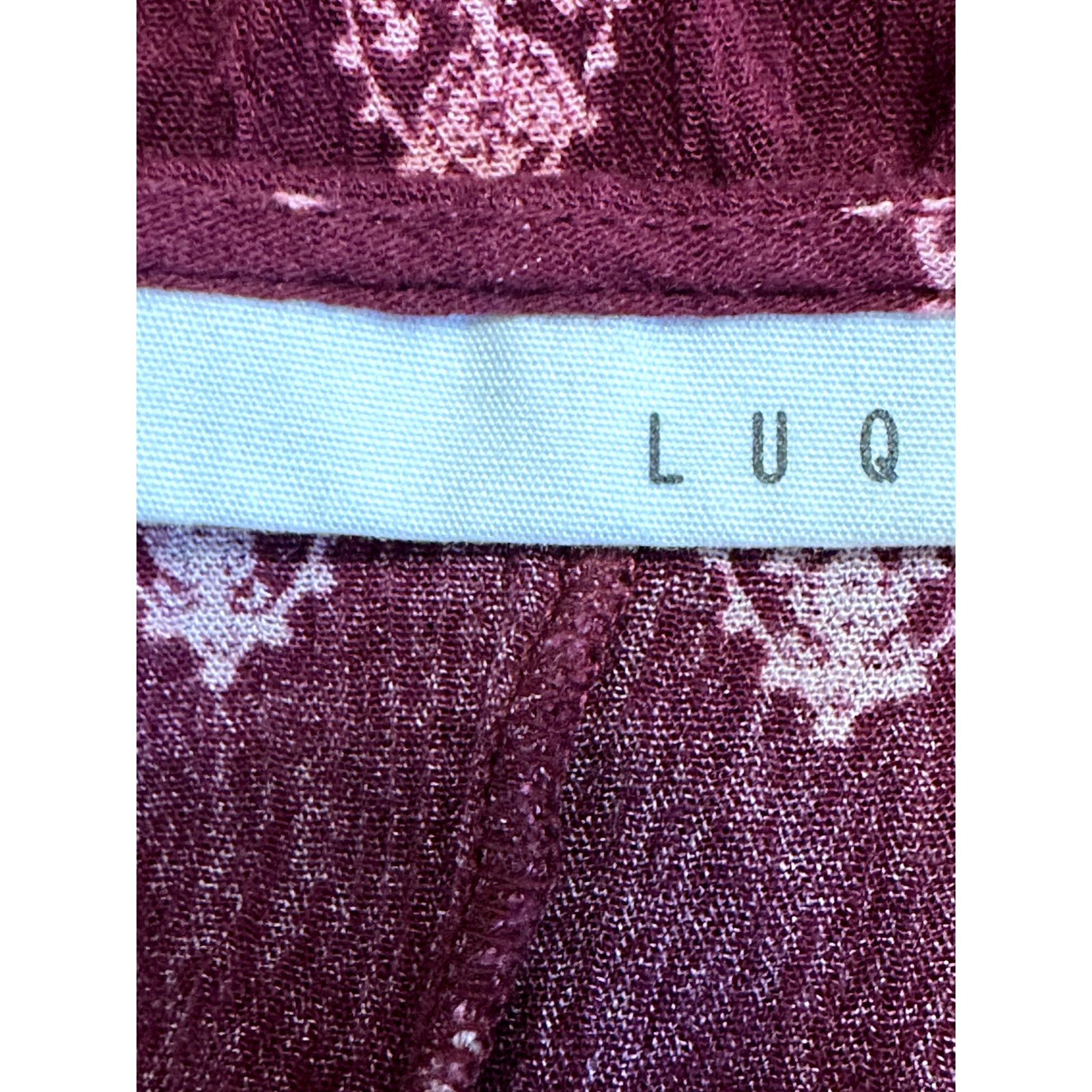 Other LUQ Halter Adjustable Straps Geometric Breathable Burgundy S Size S / US 4 / IT 40 - 7 Thumbnail