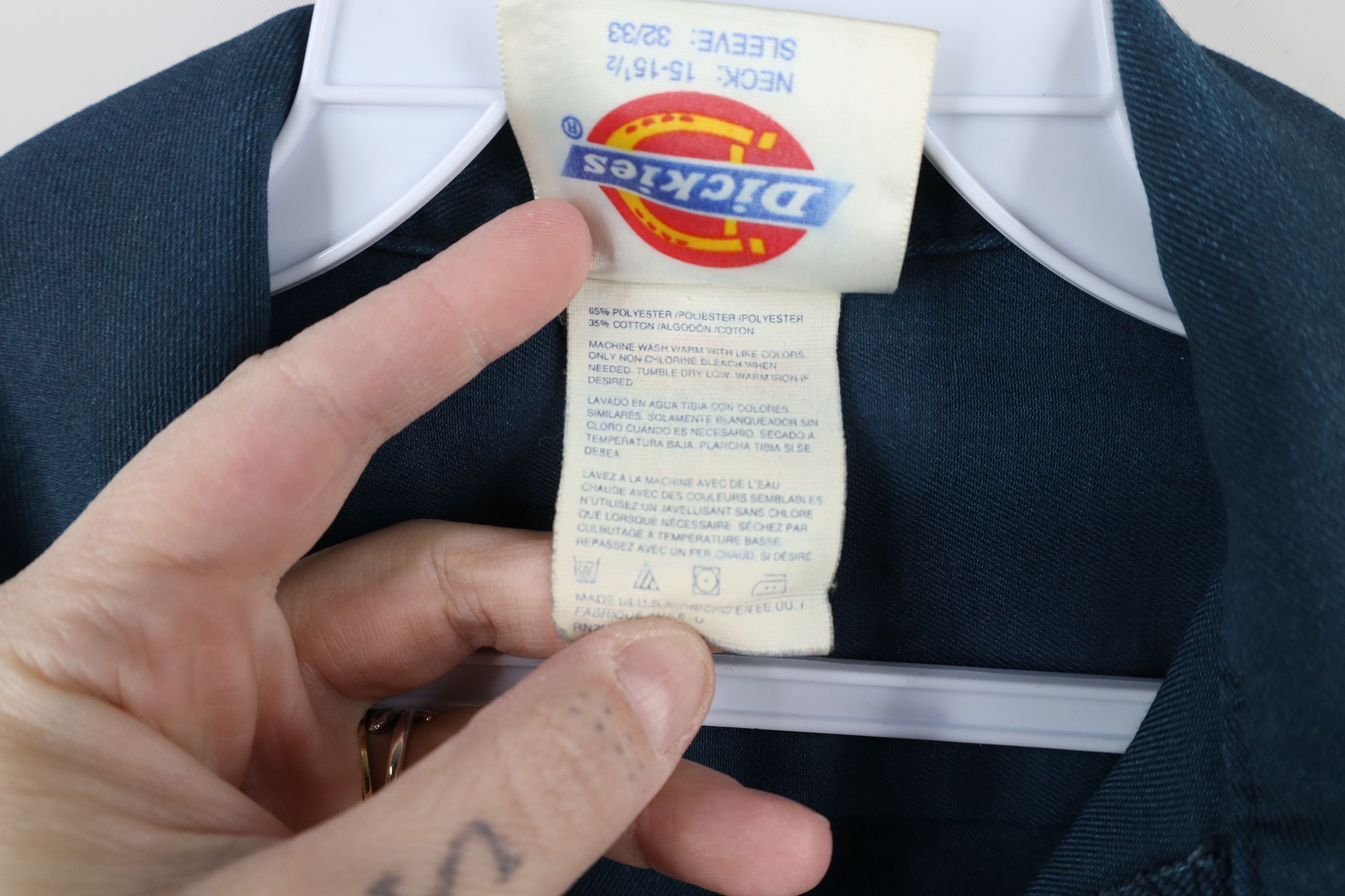 Dickies × Vintage Vintage 90s Dickies Workwear Button Shirt Blue USA Size US M / EU 48-50 / 2 - 8 Thumbnail
