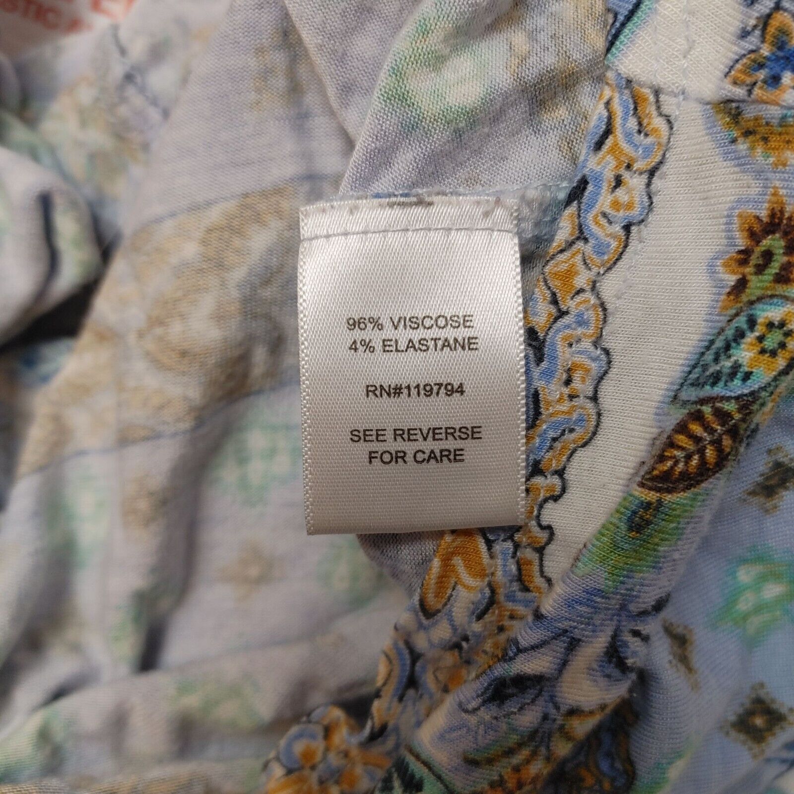 Other One World Womens Blue Scoop Neck 3/4 Sleeve Floral Top M Size M / US 6-8 / IT 42-44 - 4 Thumbnail