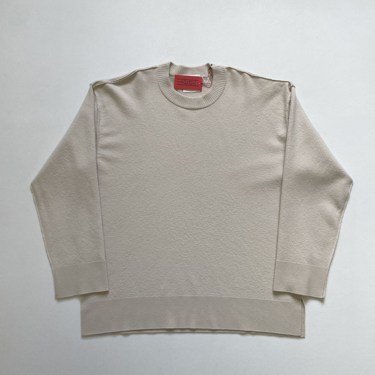 Issey Miyake Cream Wool ‘Inside Out Seams’ Sweater Size US L / EU 52-54 / 3 - 1 Thumbnail
