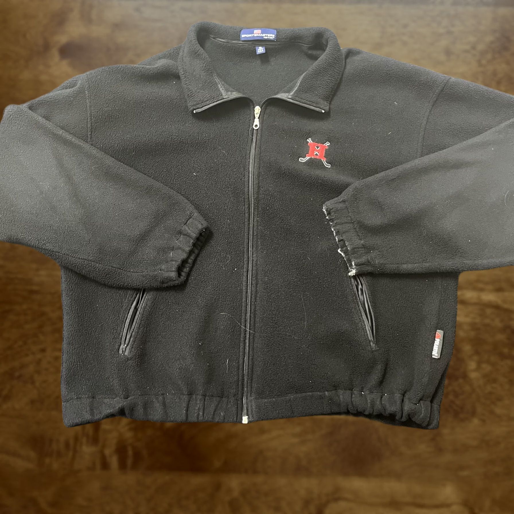Vintage VINTAGE Sportsmaster Jacket Mens XL Black Fleece Full Zip Made in USA Harvard Bomber Jacket Mens XL Black Fleece Zip Sportsmaster Crewneck? Size US XL / EU 56 / 4 - 1 Thumbnail