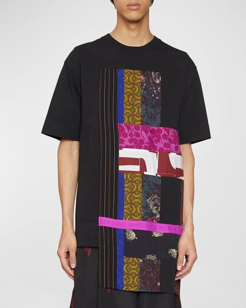 Dries Van Noten Dries Van Noten Black Paneled T-Shirt Size US XL / EU 56 / 4 - 4 Thumbnail
