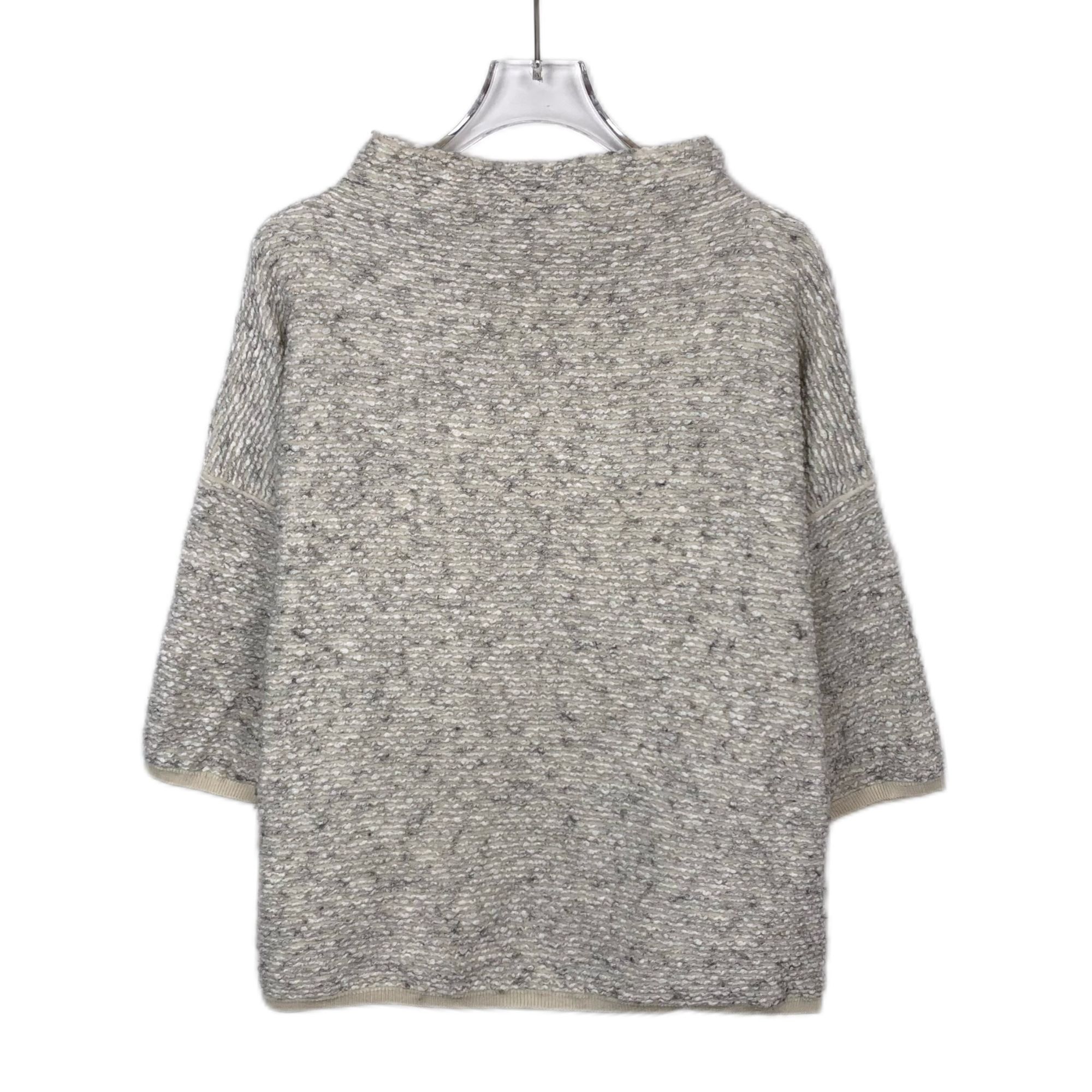 H9337 Max Mara Womens Grey Wool-Blend Textured Knit Sweater