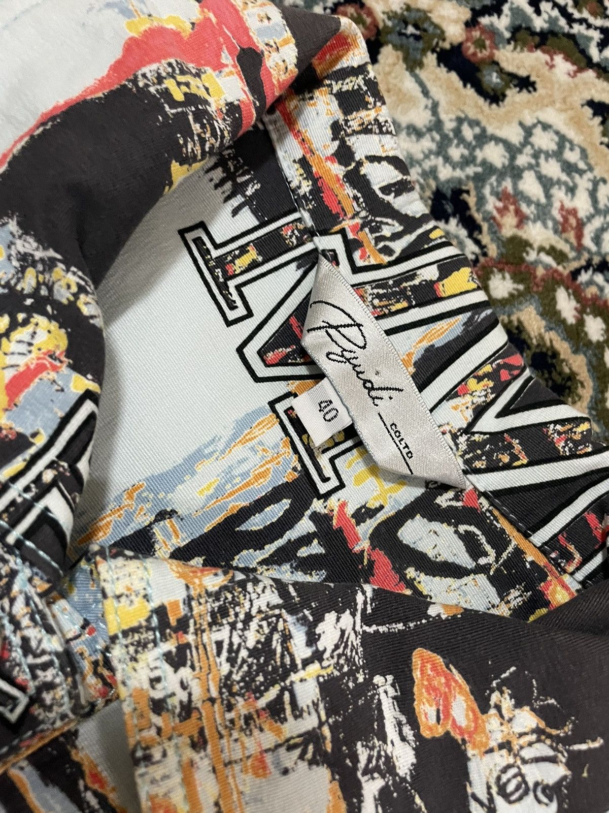 Designer × Jean-Michel Basquiat × Vintage Vtg Designer by Jean Micheal Bisquat Crooped Denim Jacket Size S / US 4 / IT 40 - 3 Thumbnail