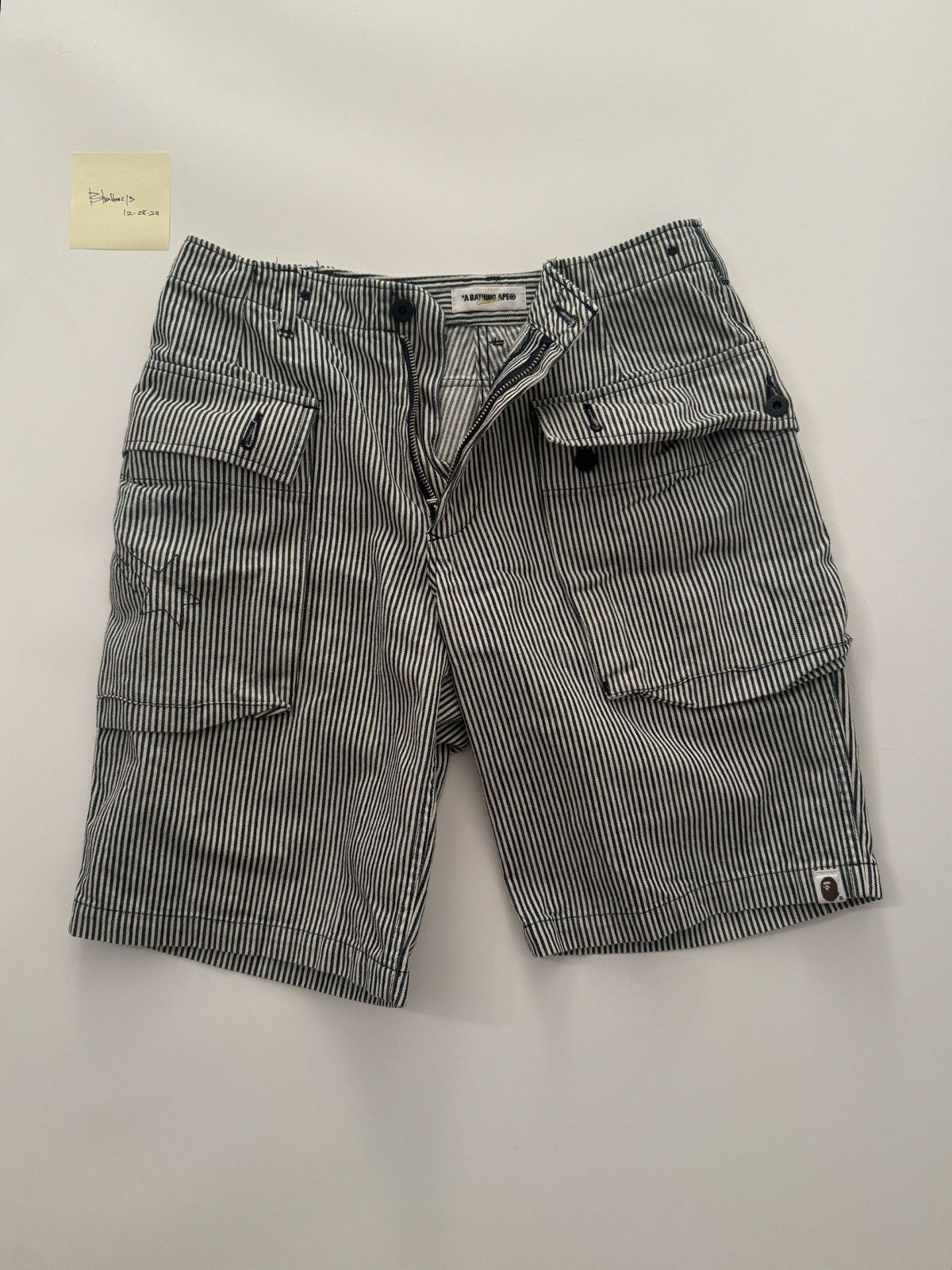 Bape Bape Monkey Cargo Hickory Stripe shorts Size US 34 / EU 50 - 10 Thumbnail