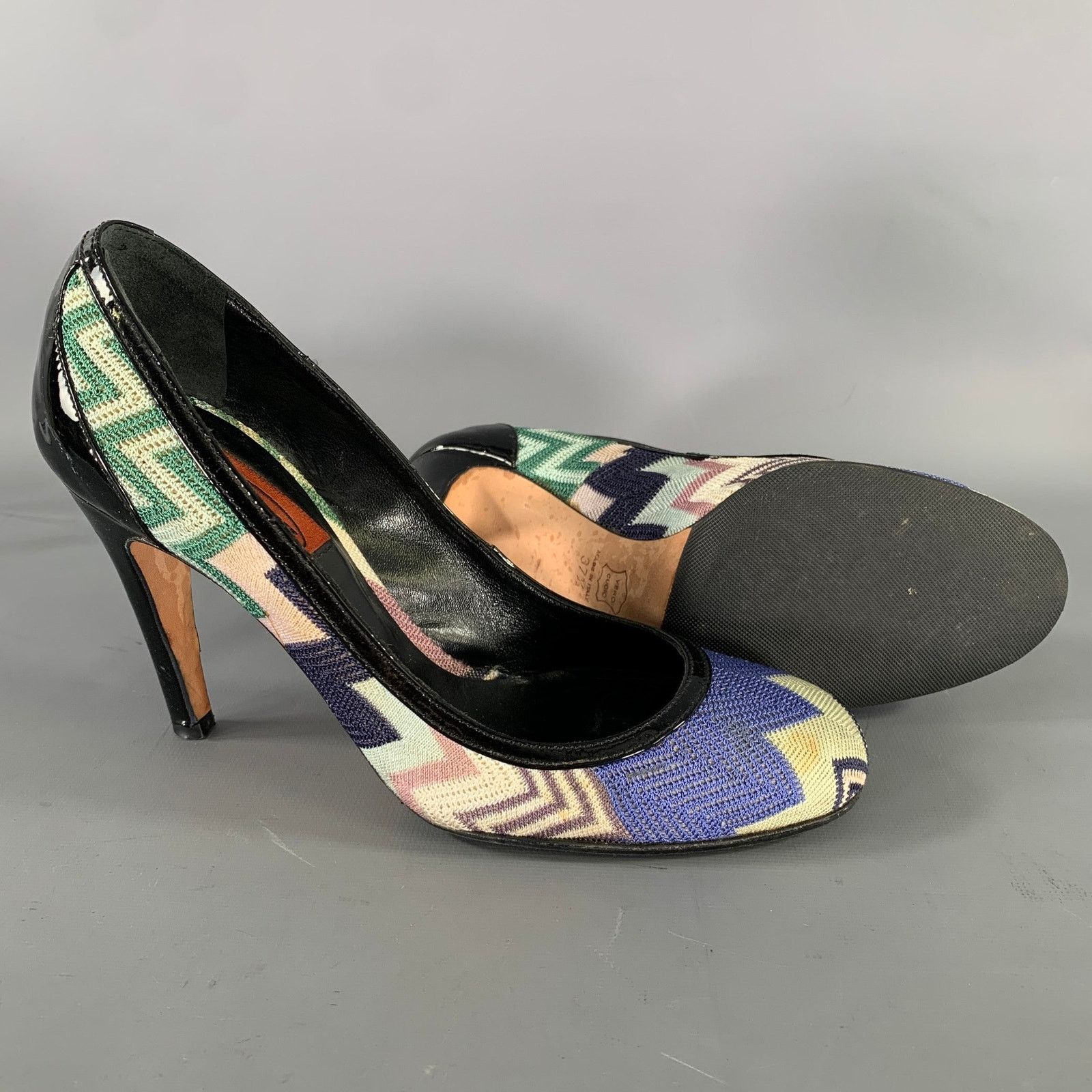 Missoni MISSONI Size 7.5 Purple Green Chevron Pumps Size US 7.5 / IT 37.5 - 5 Thumbnail