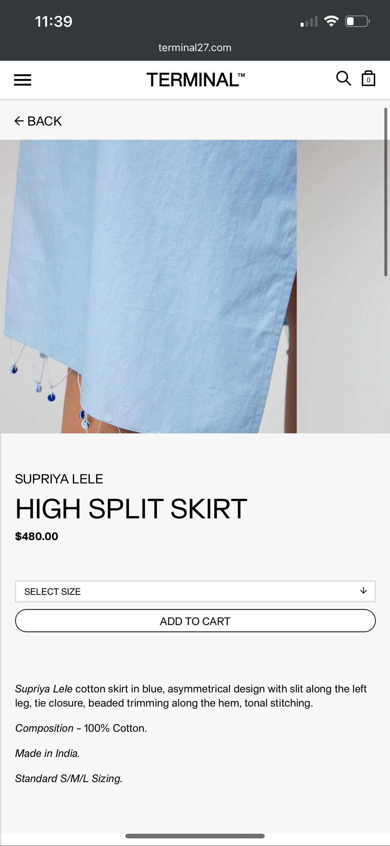 Other $480 NWT SUPRIYA LELE HIGH SPLIT SKIRT Size 27" / US 4 / IT 40 - 6 Thumbnail