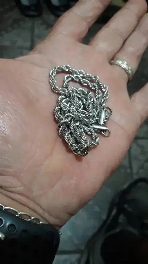 VIBE Silver 5mm Rope Chain Necklace Size ONE SIZE - 5 Thumbnail
