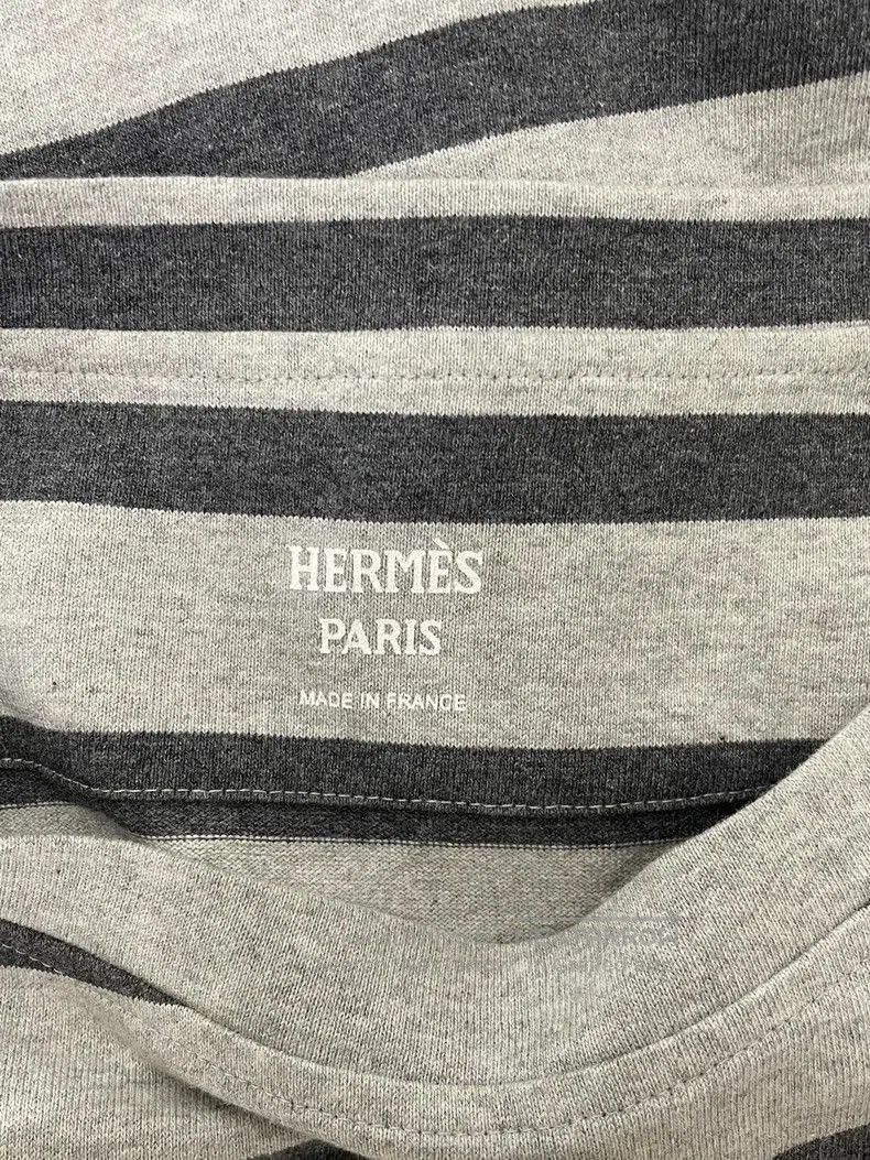 Hermes Hermes Gray Striped Print T-Shirt. Size US M / EU 48-50 / 2 - 4 Thumbnail