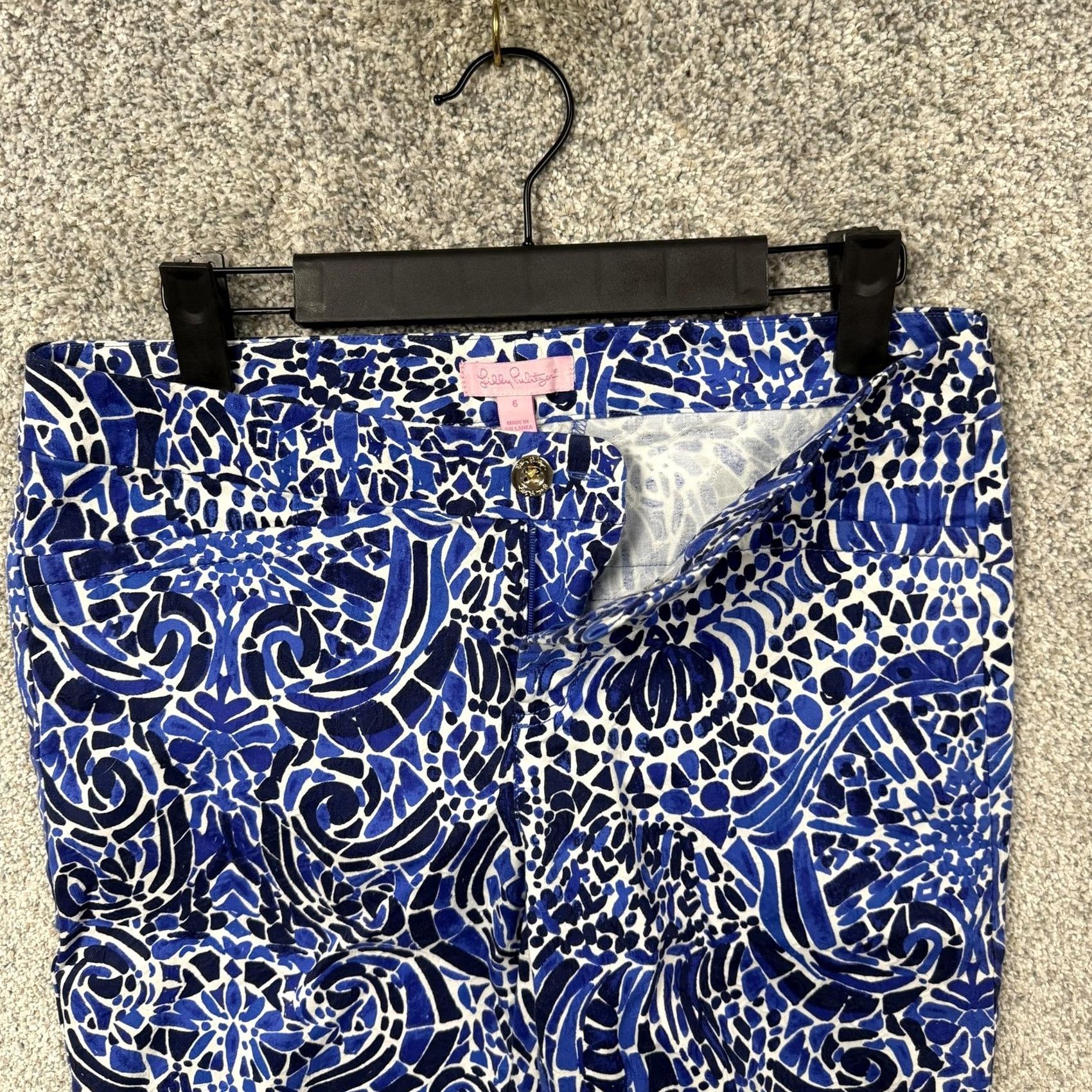 Lilly Pulitzer Lilly Pulitzer Ankle Pants 6 32x27 Geometric Twill Pockets Stretch Button Zip Logo Size 28" / US 6 / IT 42 - 6 Thumbnail