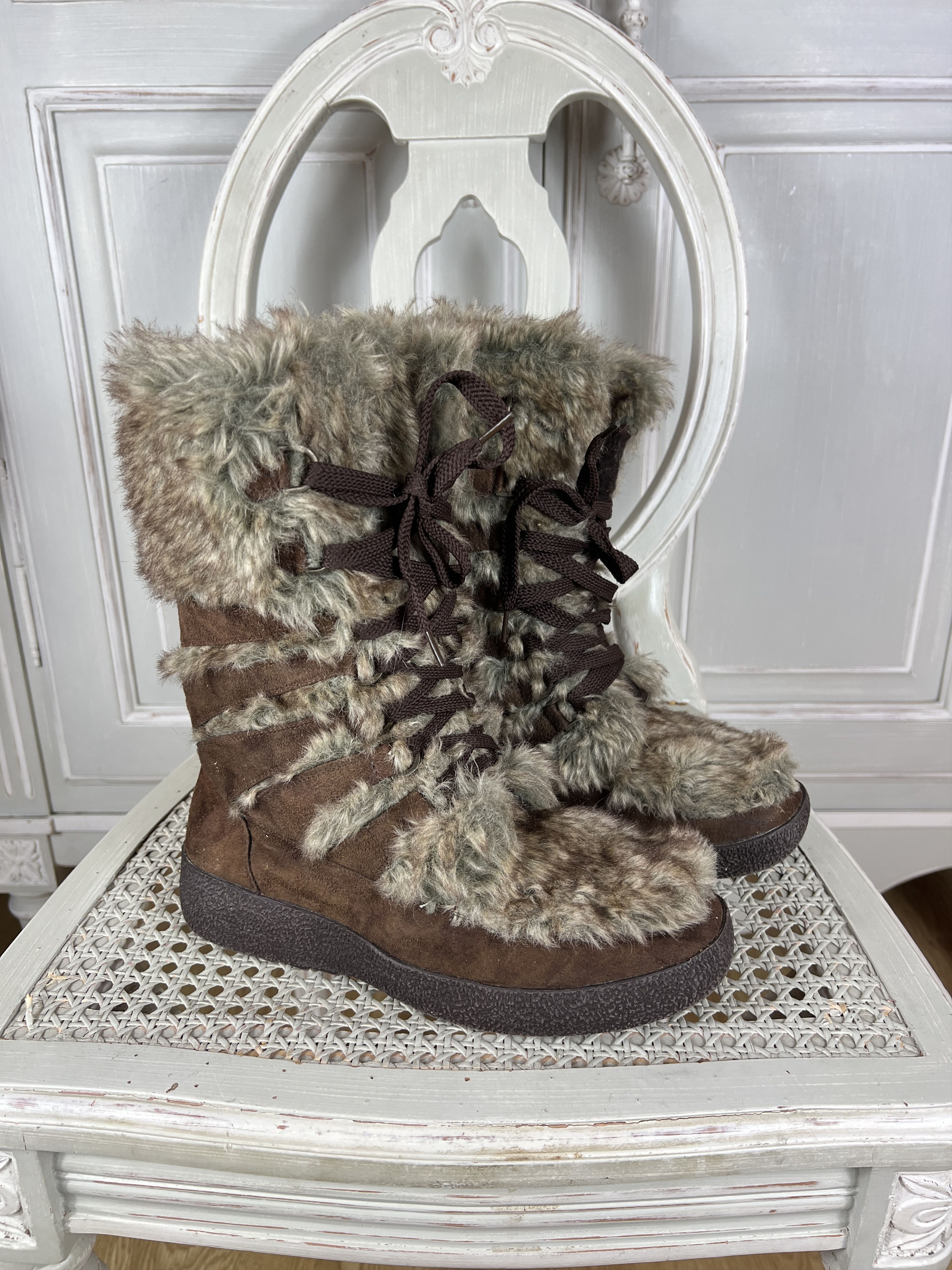 Other GRACELAND HAIR WOOL LINED YETU FUR BOOTS Size US 8 / IT 38 - 2 Thumbnail