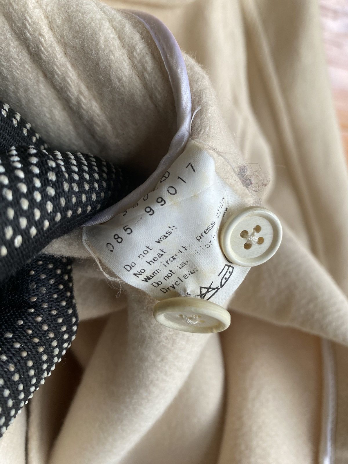 DRESSTERIOR Vintage DRESSTERIOR Cream Duffle Coat Hooded Wool Blend Size XS / US 0-2 / IT 36-38 - 12 Thumbnail