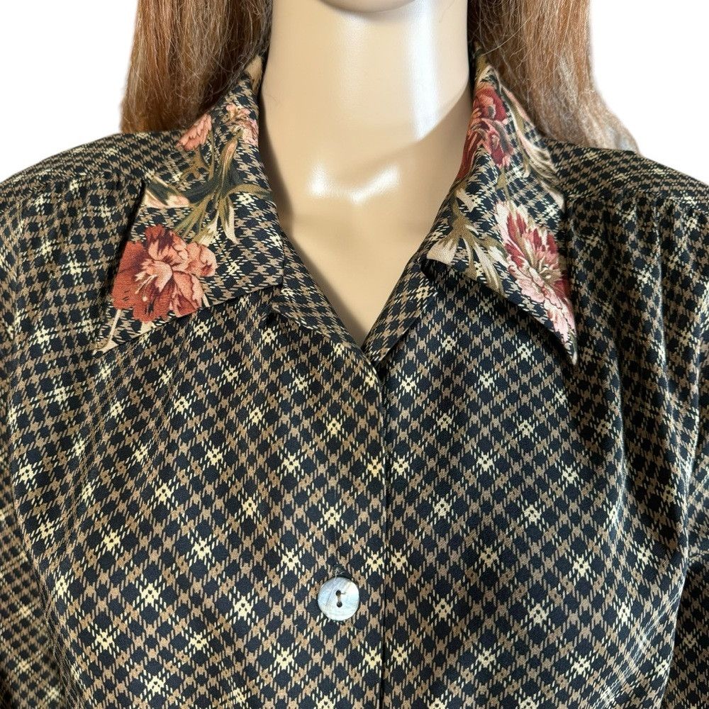 Orvis Vintage Orvis 100% Silk Long Sleeve Brown Dress Size 10 Size L / US 10 / IT 46 - 2 Thumbnail
