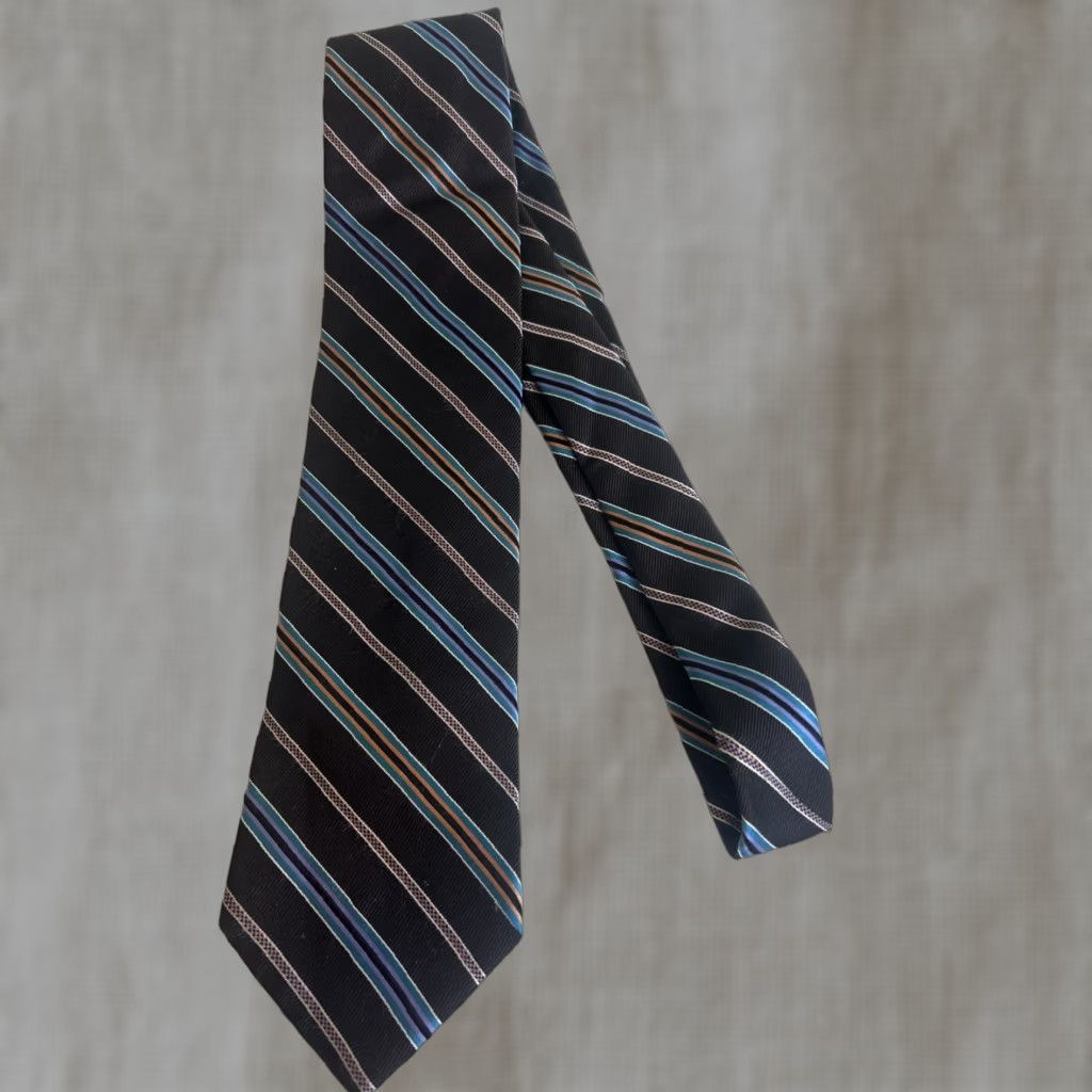Vintage VINTAGE Dion Signature Striped Brown Necktie Polyester Tie Men 70s Size ONE SIZE - 1 Thumbnail