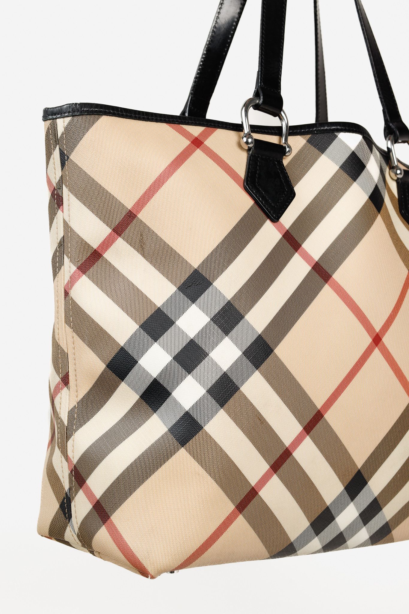 Burberry Burberry Nova Check Leather-Trimmed Large Shopper Tote Size ONE SIZE - 7 Thumbnail
