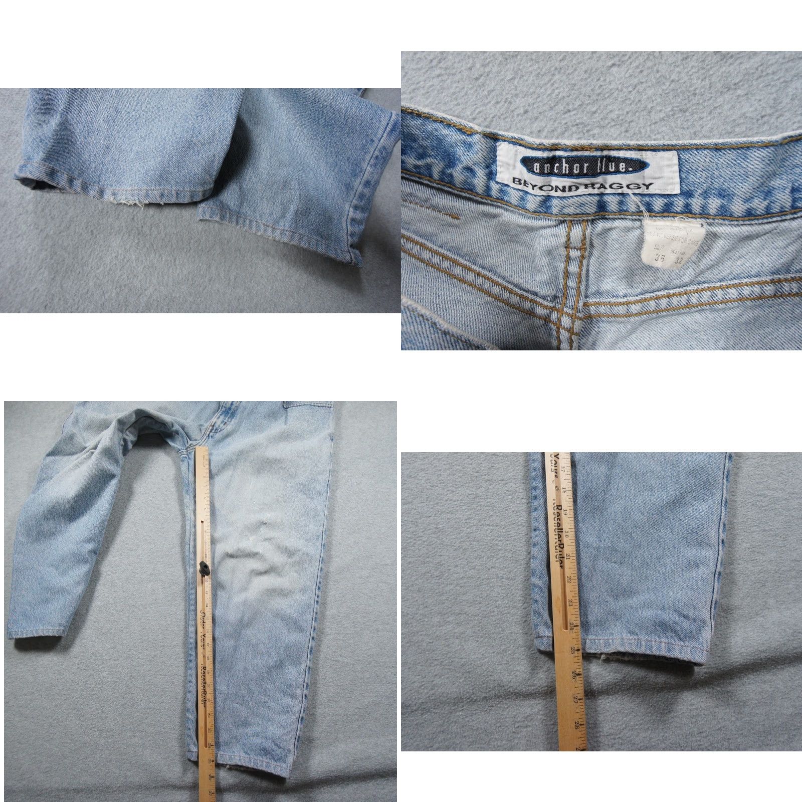 Anchor Blue VINTAGE Anchor Blue Jeans Mens 36x25 Blue Denim Pants Baggy Grunge Y2K Jeans Men 5-Pocket Distressed Mid Rise Blue Denim Size US 36 / EU 52 - 8 Thumbnail