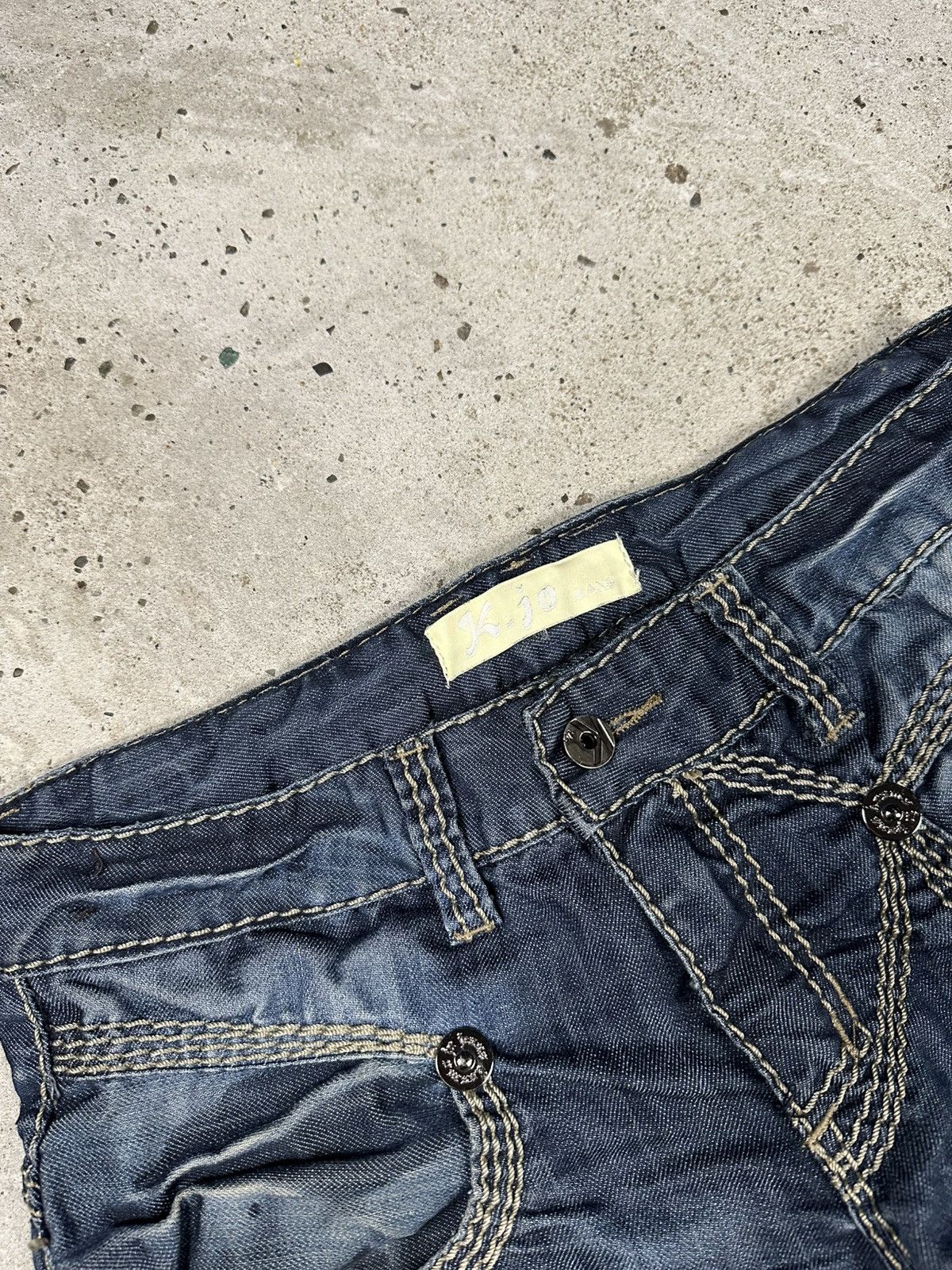 If Six Was Nine × Le Grande Bleu (L.G.B.) × Vintage Vintage Y2K Japanese Style Washed Denim Stitched Pants Jeans Size US 28 / EU 44 - 12 Thumbnail