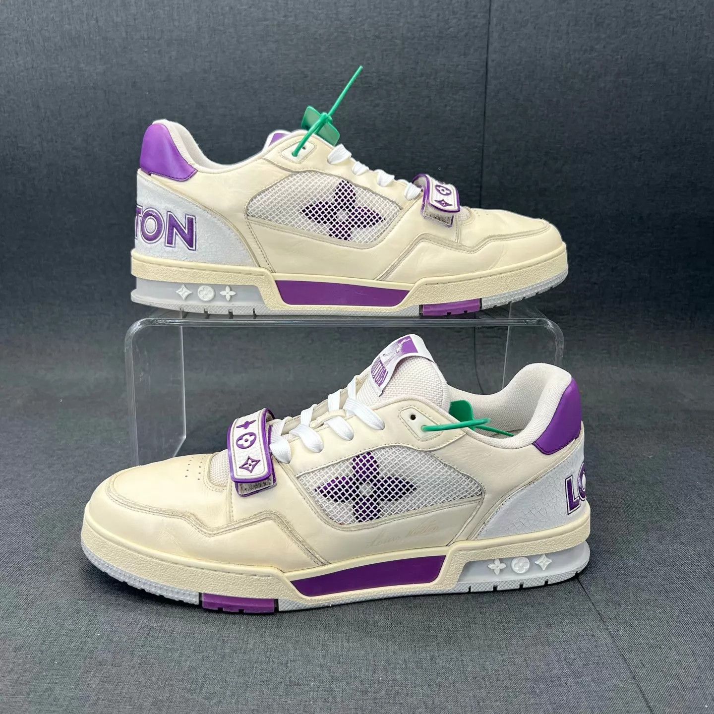 Louis Vuitton LV Trainer White Purple Velcro 45 Size US 12 / EU 45 - 2 Thumbnail