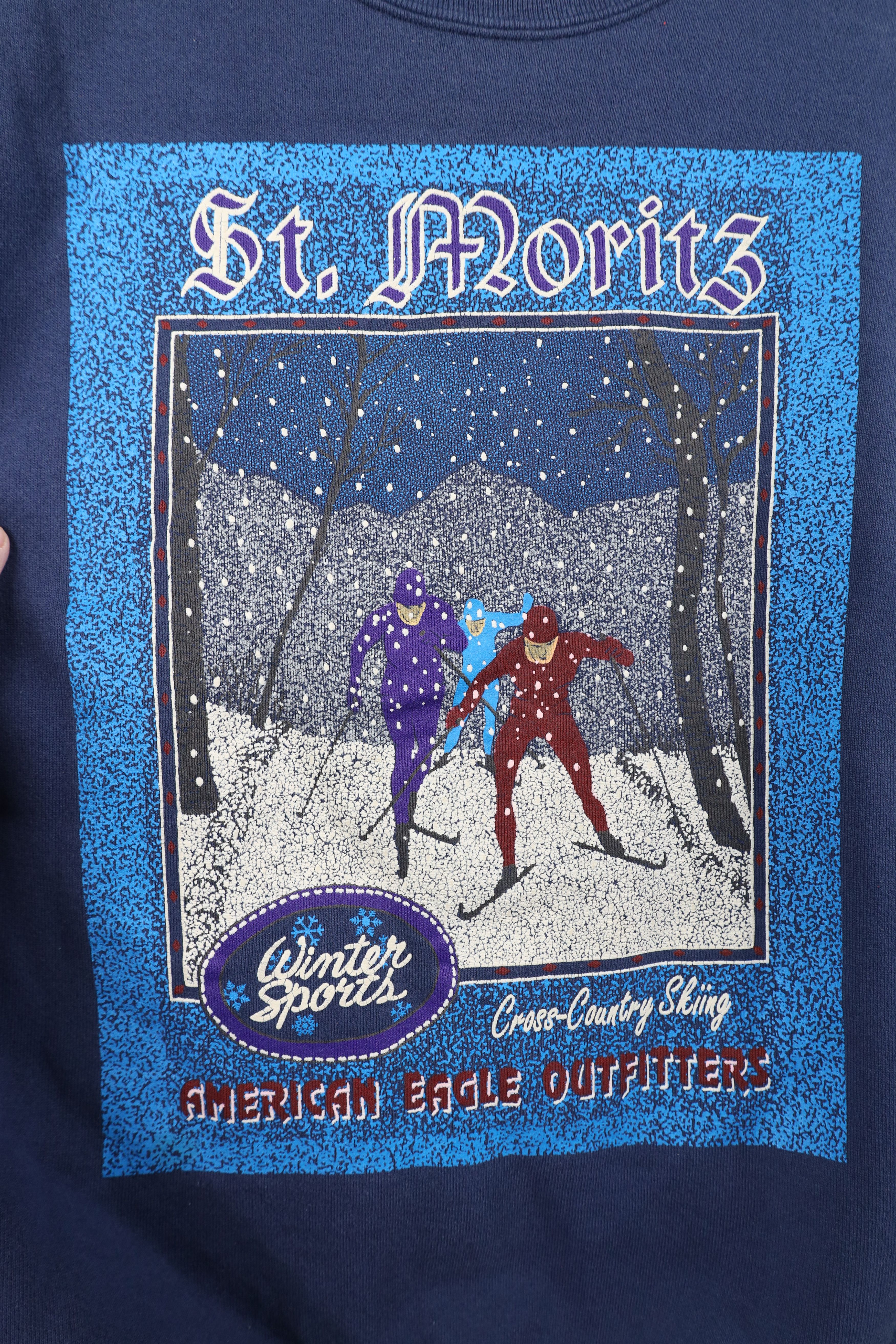 American Eagle Outfitters Vintage 90s American Eagle Outfitters Skiing Sweatshirt Size US L / EU 52-54 / 3 - 4 Thumbnail