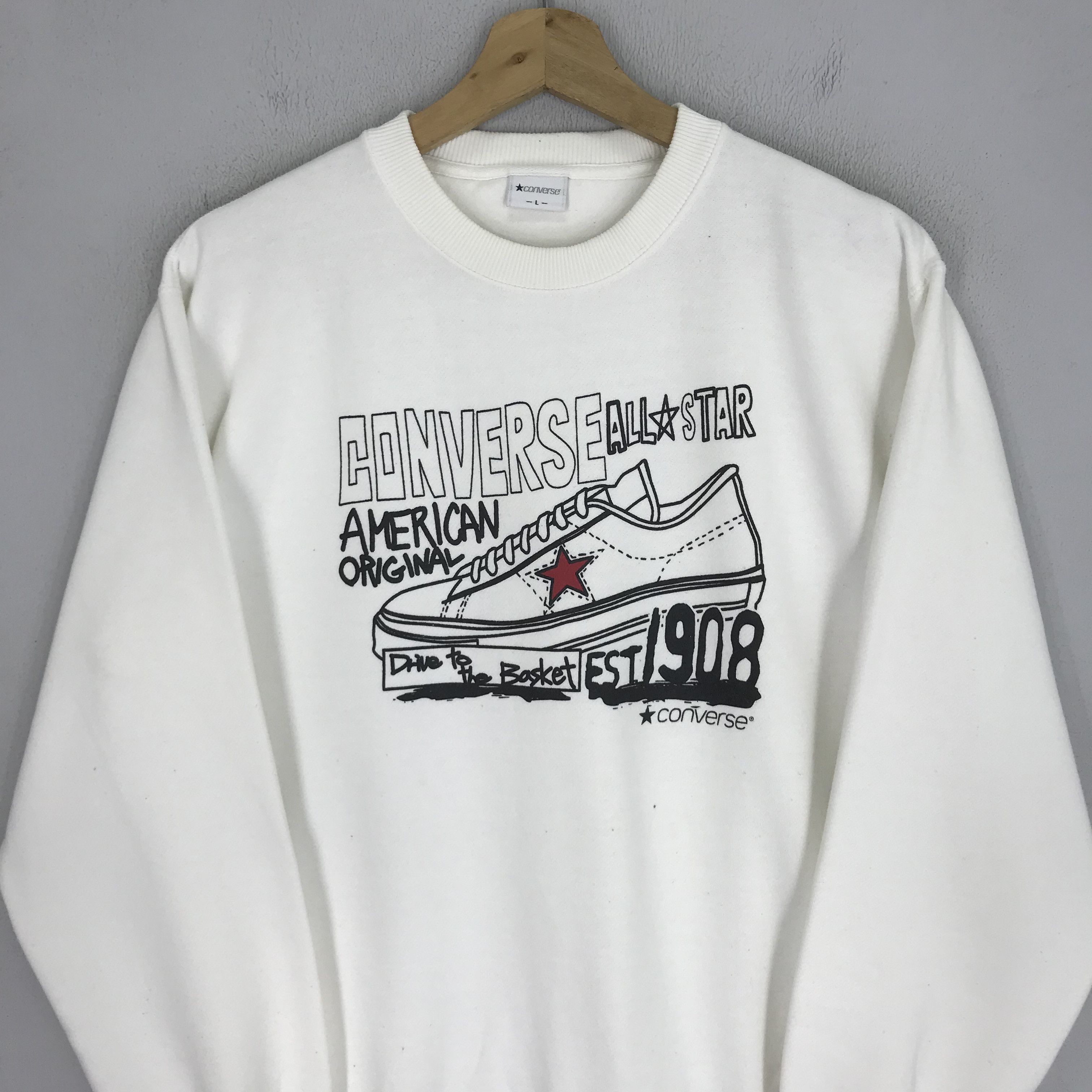 Converse Vintage Converse All Star White Sweatshirt - 502 Size US L / EU 52-54 / 3 - 3 Thumbnail