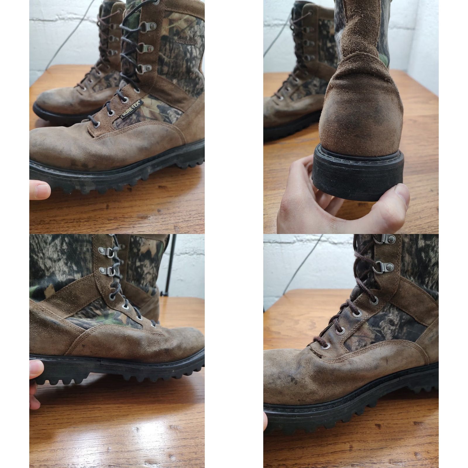 Vintage Cabela's Mens Boots Camouflage Hunting Rubber Outsole Leather Snow Insulated Cushioned Goodyear Size 13D Size US 13 / EU 46 - 8 Thumbnail