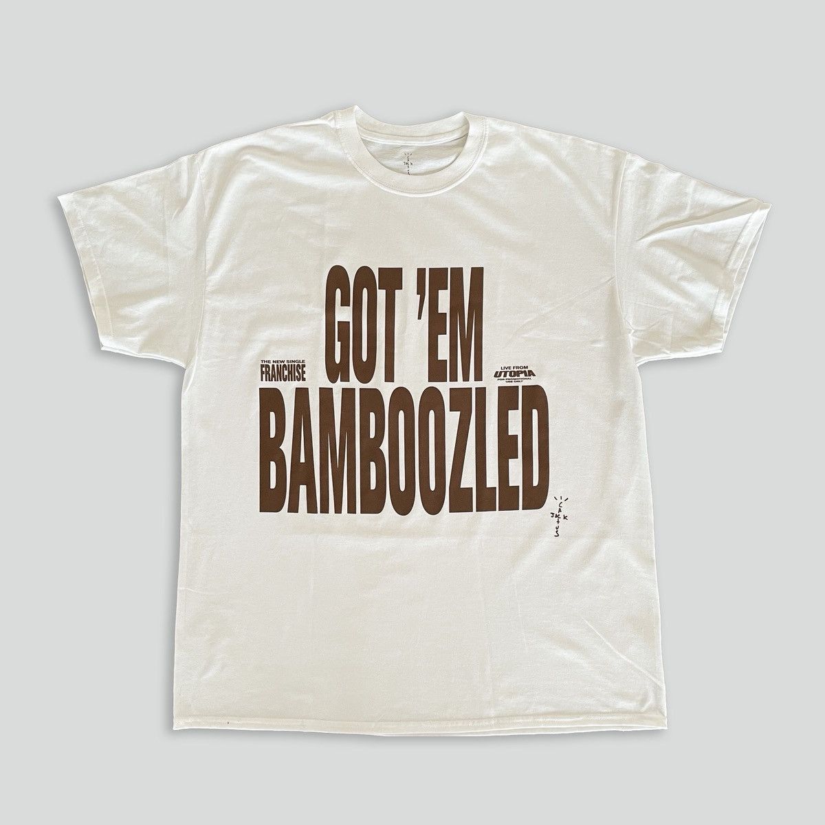 Travis Scott Travis Scott Got Em Bamboozled Franchise Tshirt White Size US XL / EU 56 / 4 - 1 Thumbnail