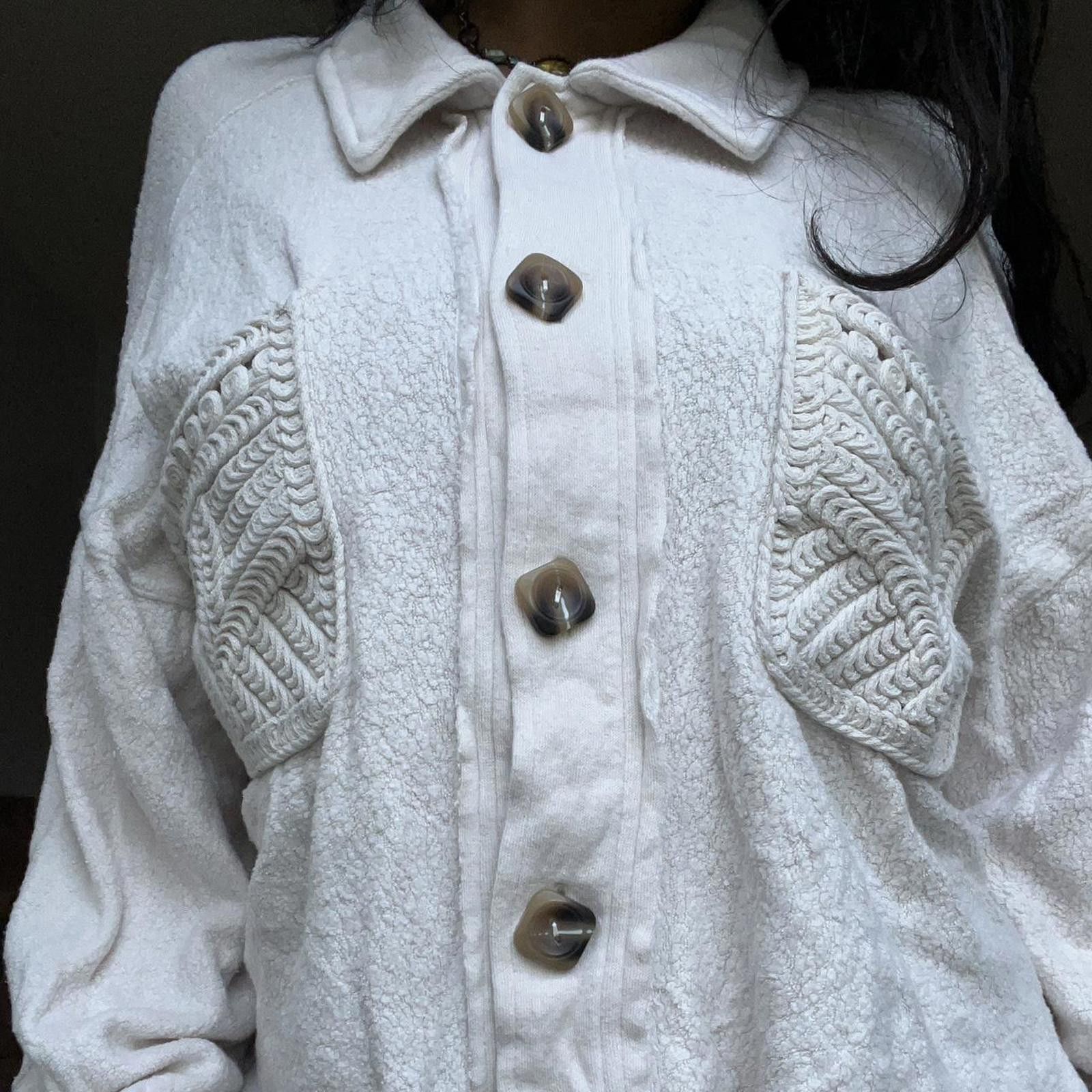 Other Cream 100% cotton button-up cardigan with a relaxed fit Size M / US 6-8 / IT 42-44 - 6 Thumbnail