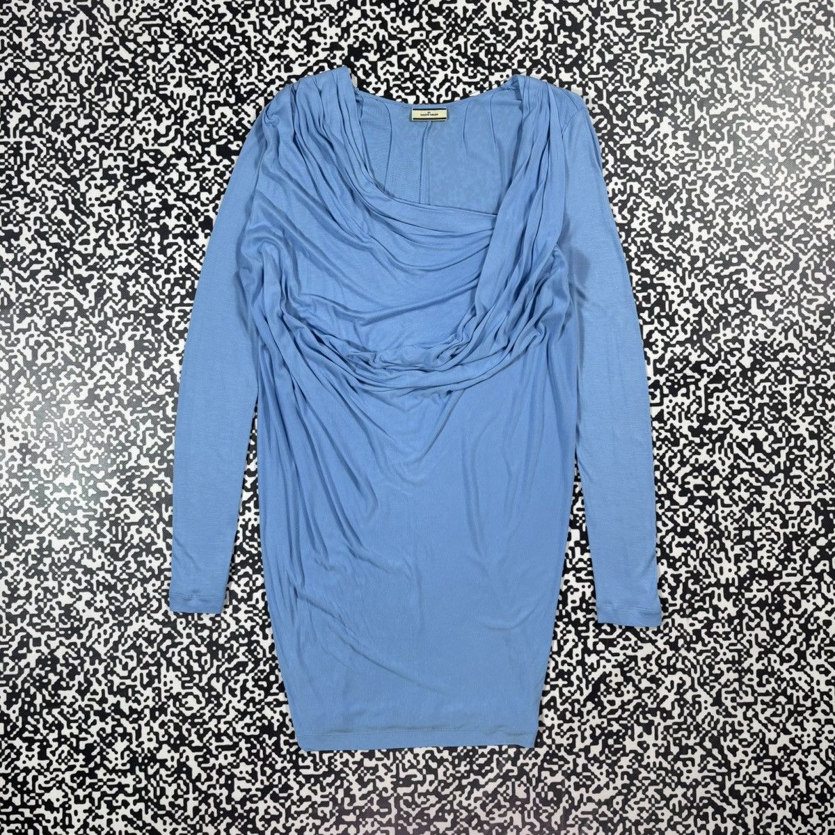 Vintage Y2K Malene Birger Draped Style Luxury Dress in Blue, Women's — image 4 of 6