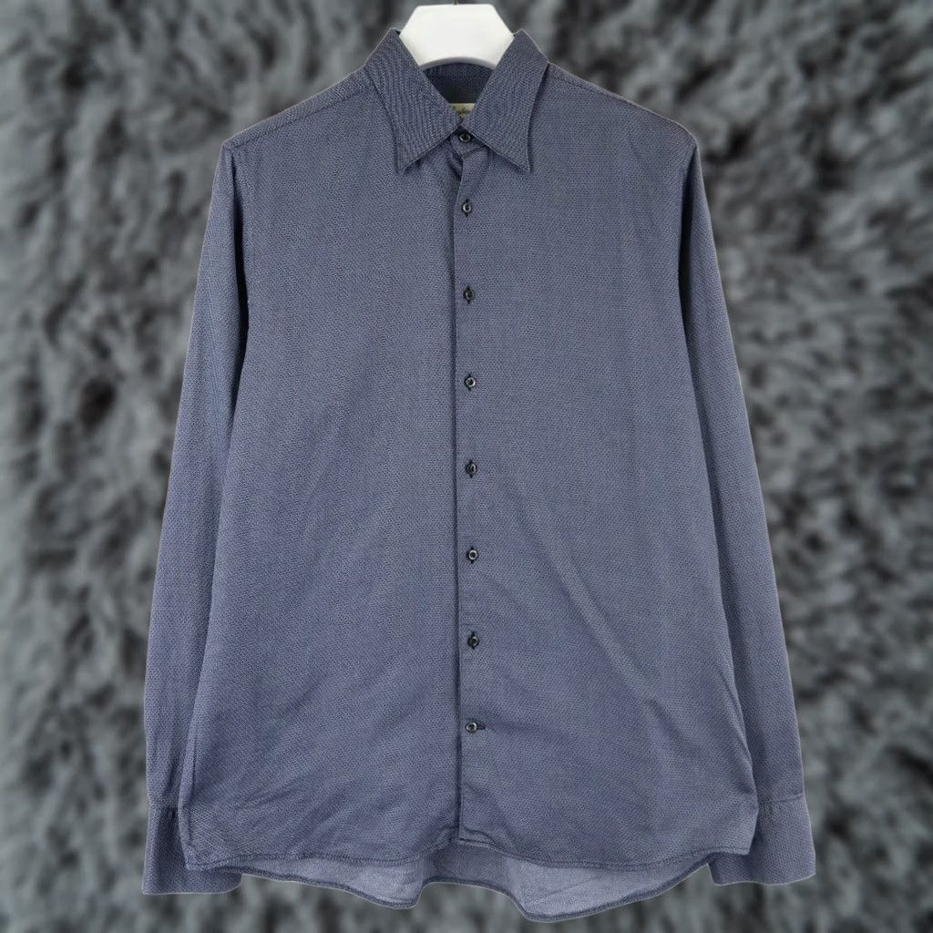 Vintage STENSTROMS Slimline Shirt Men's Blue Patterned 17/43 Cotton Size US XL / EU 56 / 4 - 1 Thumbnail