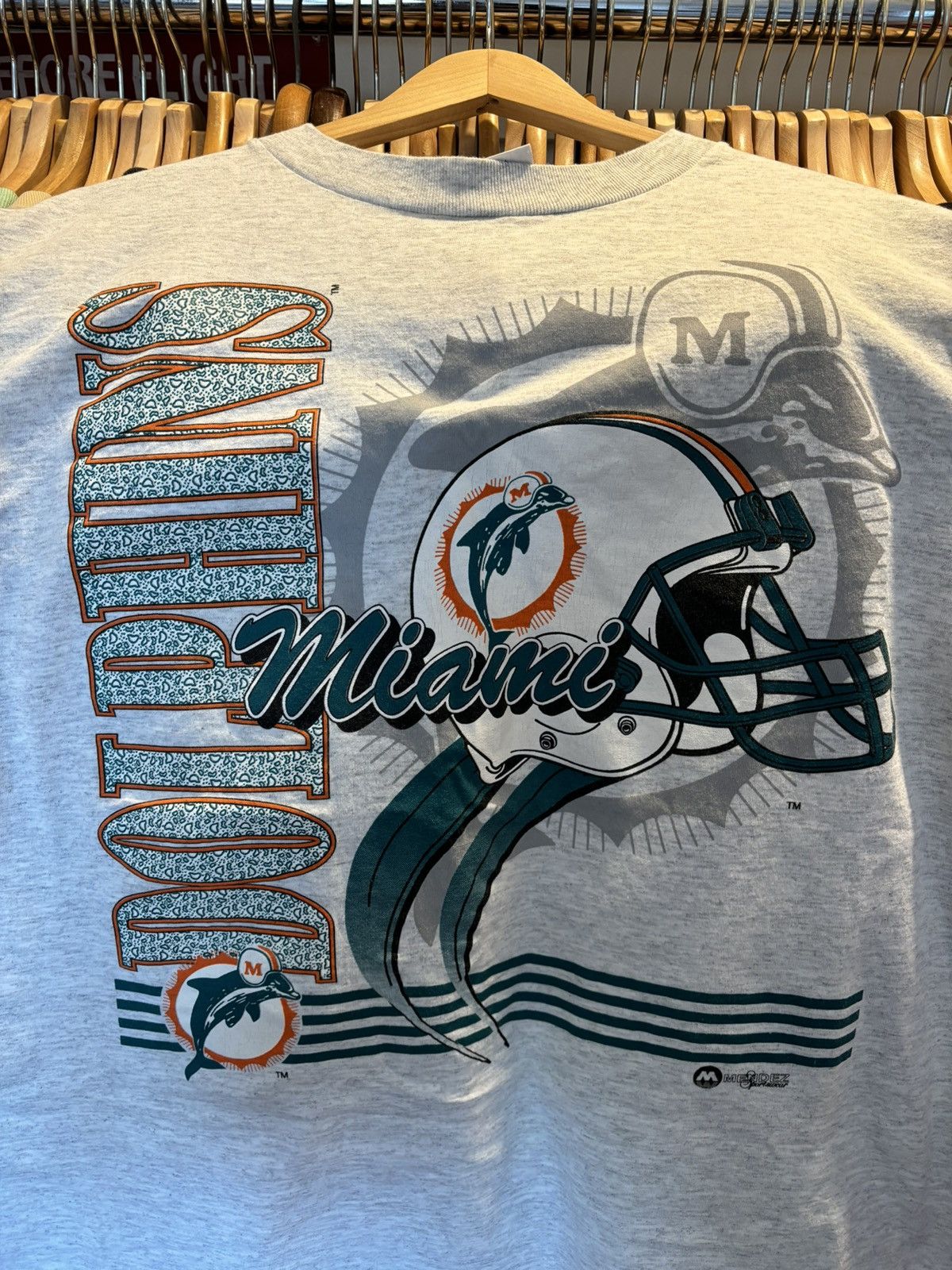 Vintage 90s Miami Dolphins football shirt Size US XL / EU 56 / 4 - 2 Thumbnail