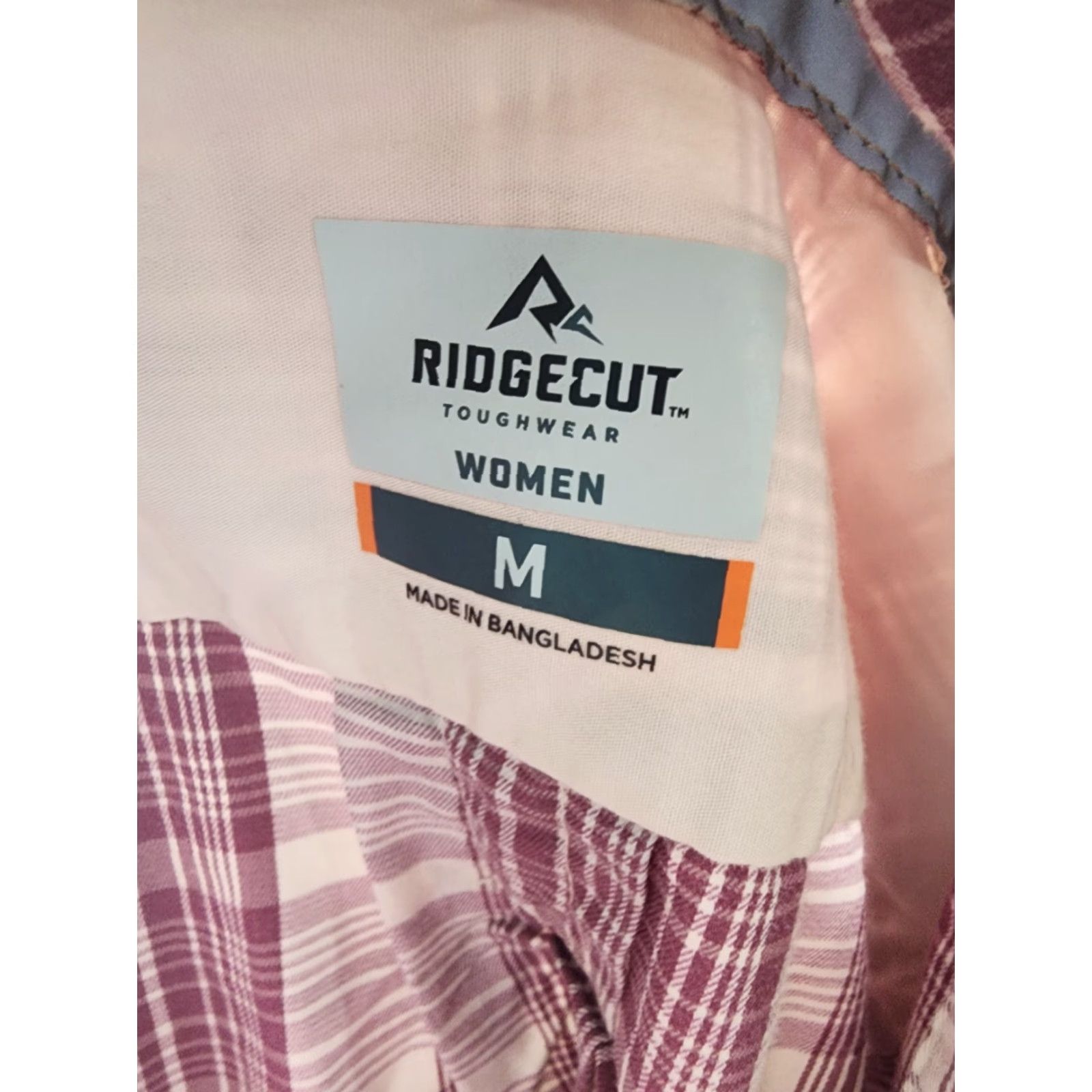 Pinko Ridgecut Toughwear Shirt M Pink Plaid Nylon Workwear Halloween Pumpkin Womens Size M / US 6-8 / IT 42-44 - 3 Thumbnail