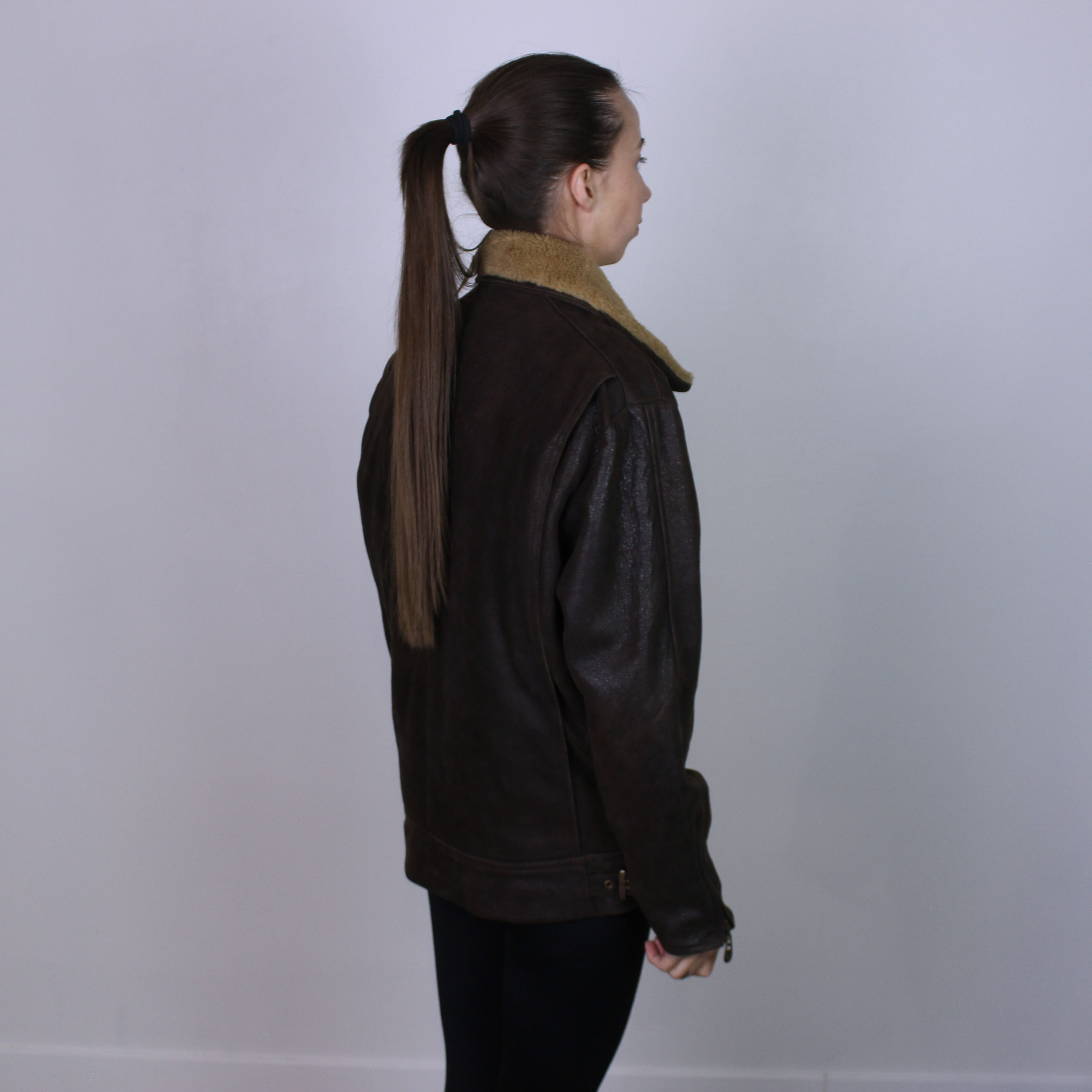 Leather Bassett heavy vintage aviator leather jacket winter M Size M / US 6-8 / IT 42-44 - 17 Thumbnail